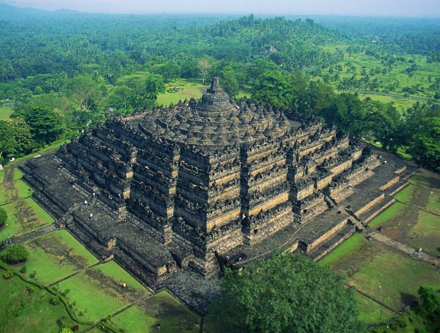Exploring Borobudur: The world's largest Buddhist temple with its unique nine-tiered design.