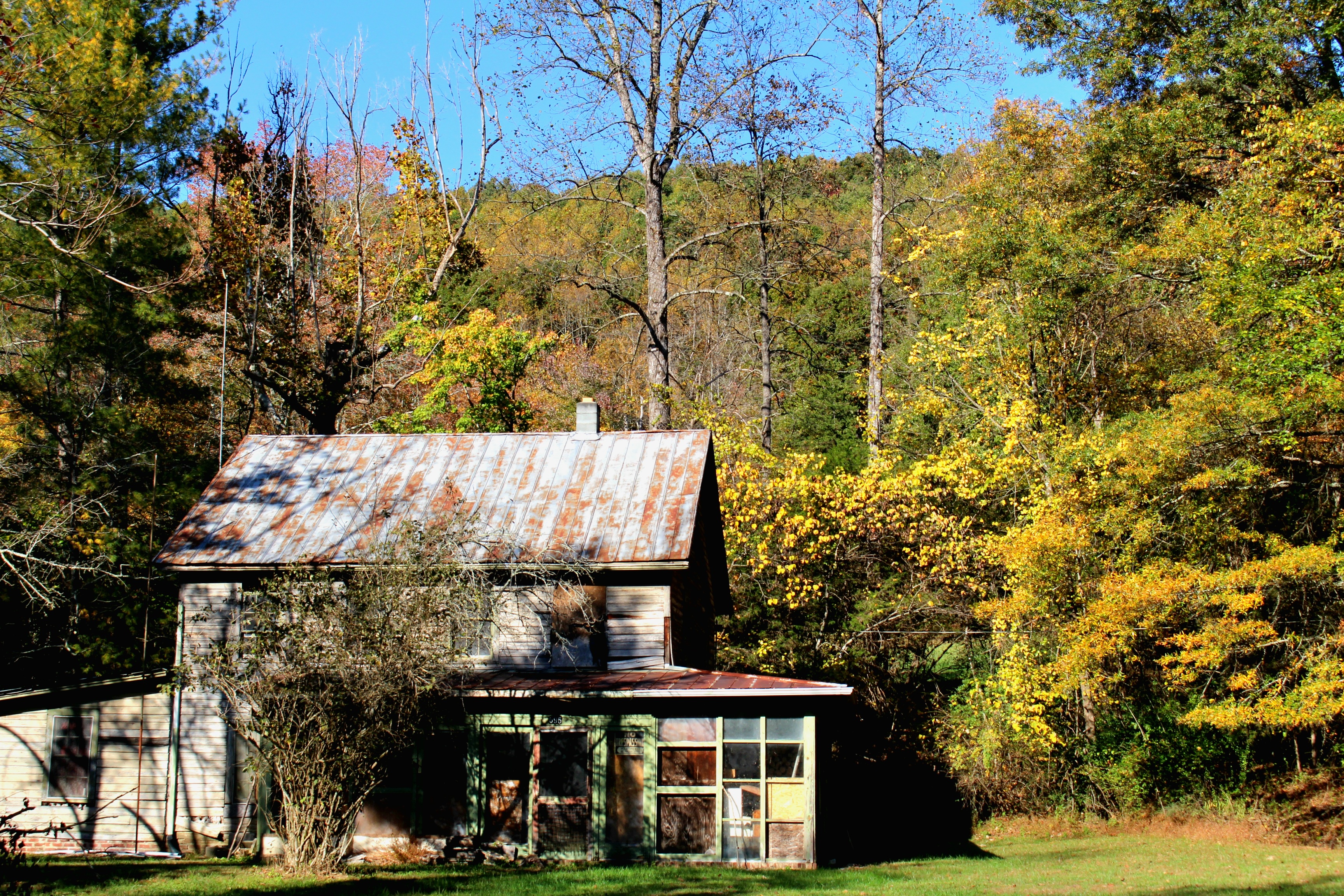 Captivating Rural Decay Surrounded by Autumn Leaves