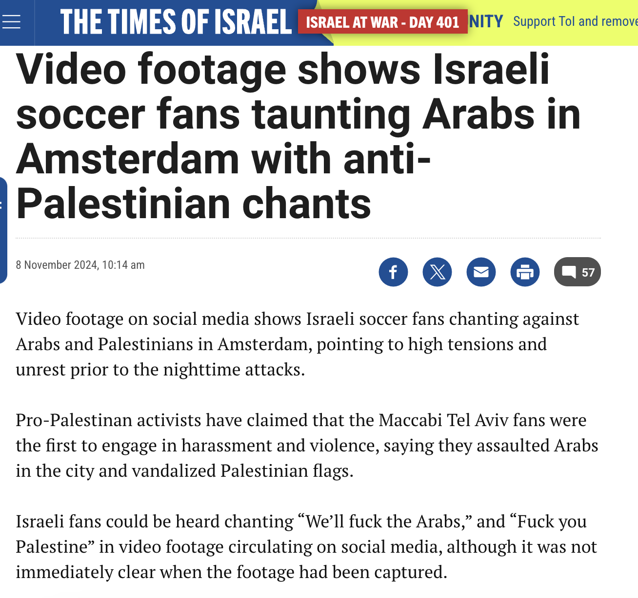 When Times of Israel nails the headline better than CNN, BBC, and NYT