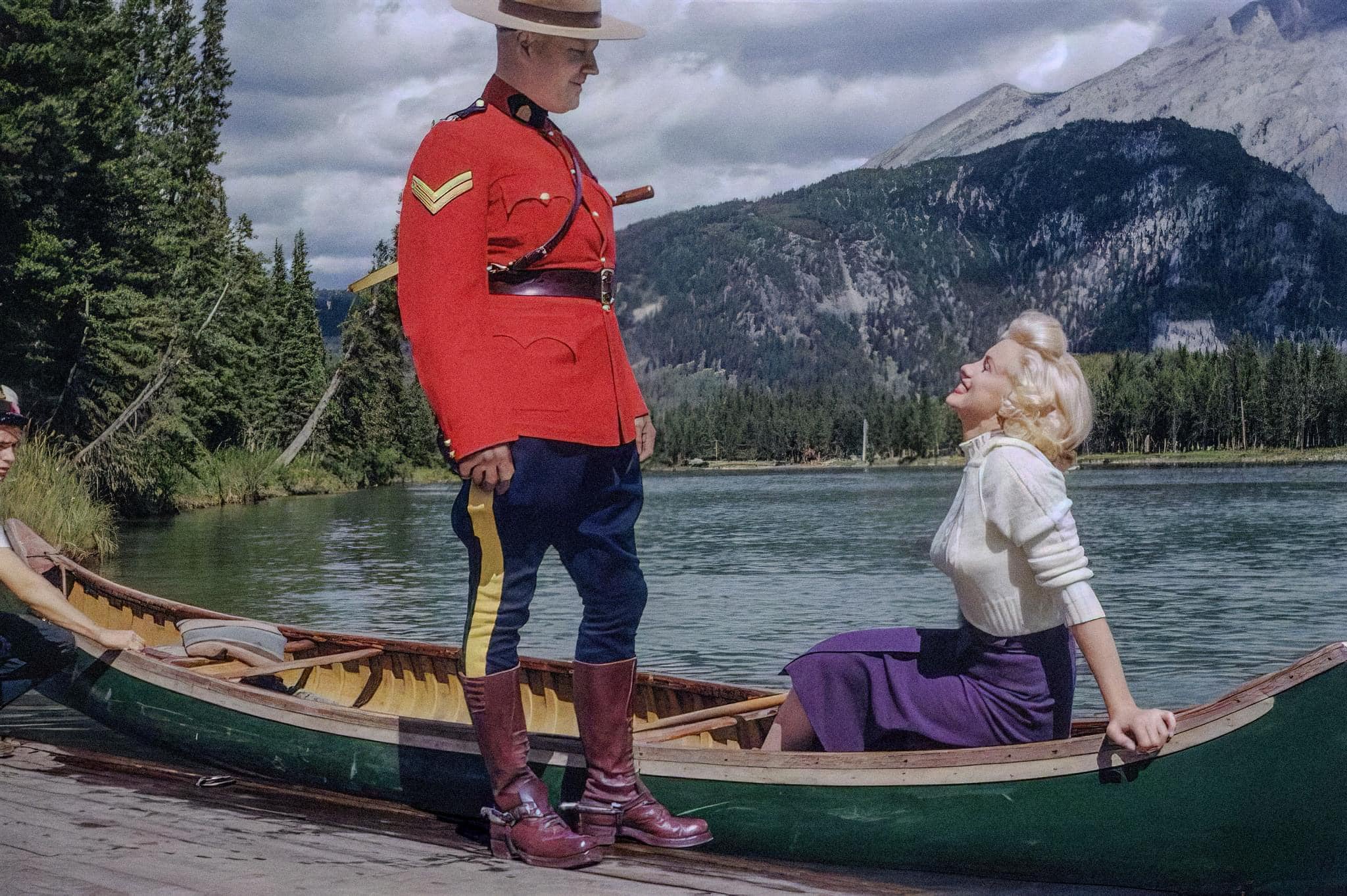Marilyn Monroe Poses with a Mountie in Banff, Alberta, 1953
