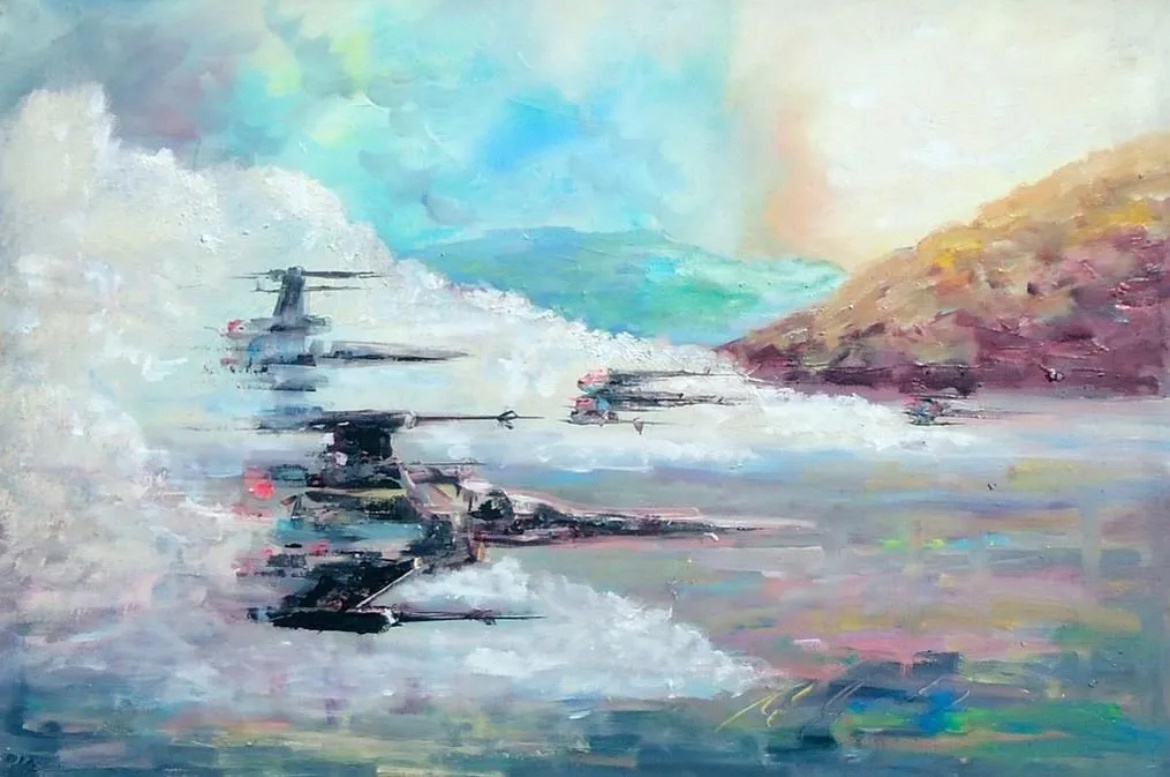 My Artistic Take on X-Wings Soaring Over Water