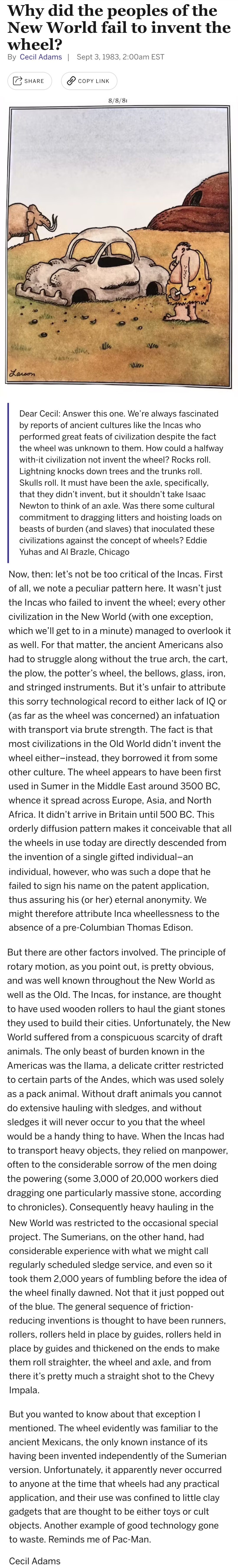 The Revolutionary Invention of the Wheel