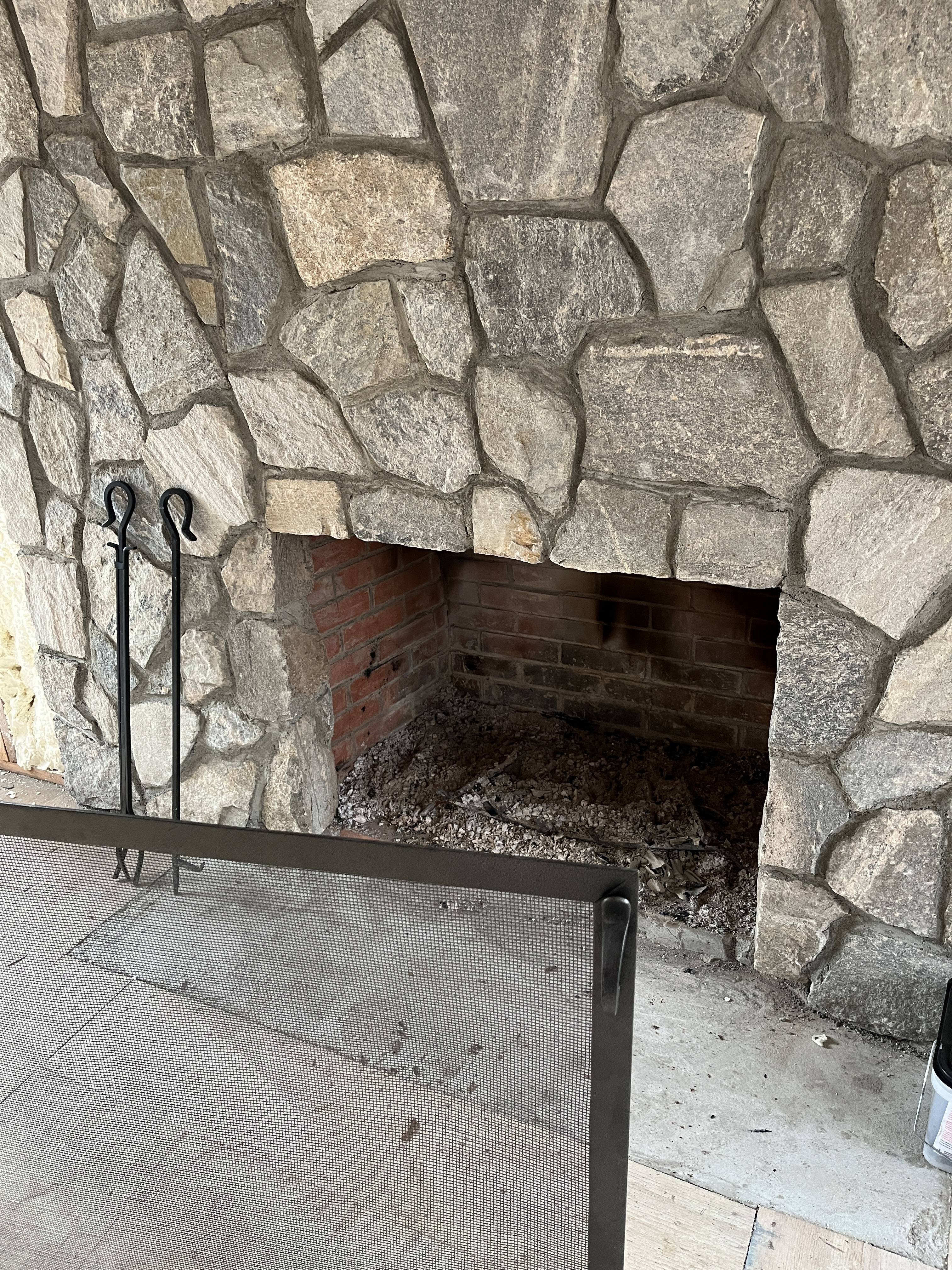 A fireplace that’s only halfway done—where's the rest of it?