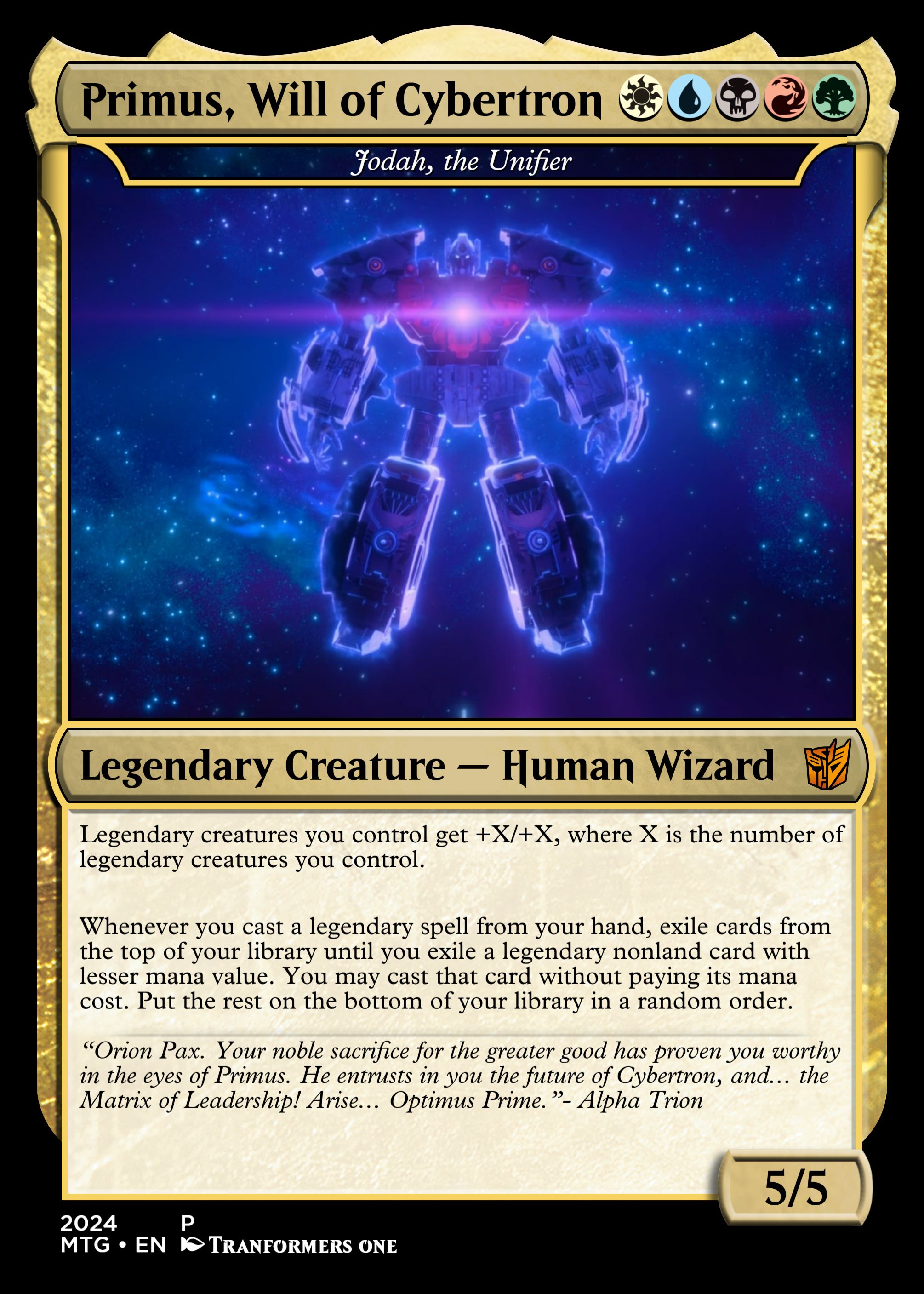 All the proxies for my Transformers-themed Jodah deck: A collector's dream!