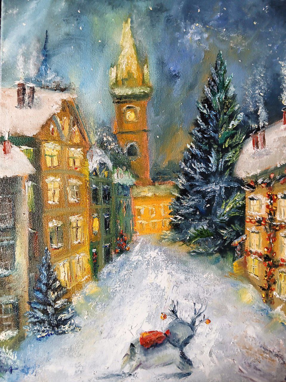 The festive spirit of Christmas is on its way - check out my oil painting!