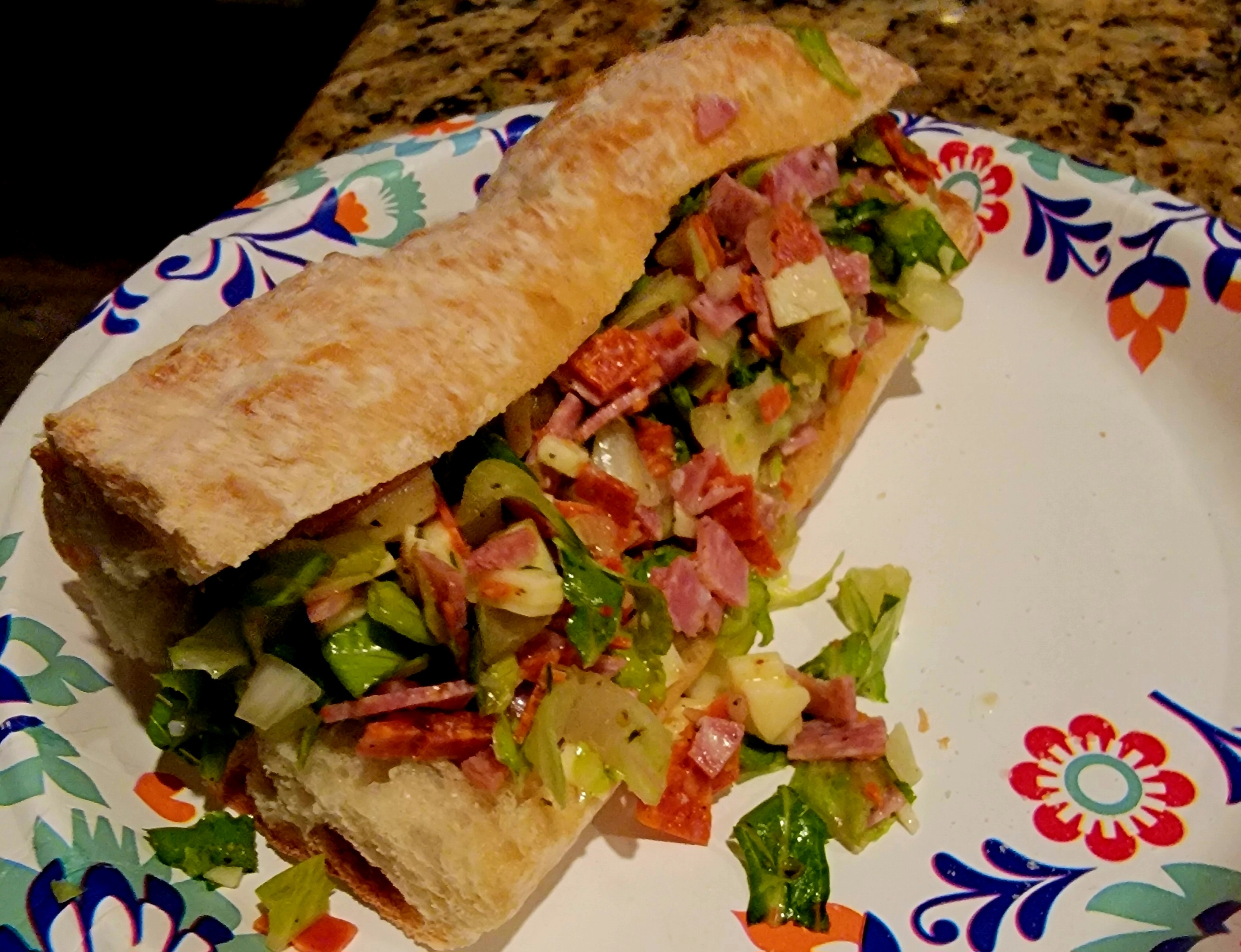 Deliciously Chopped Italian Sub Sandwich