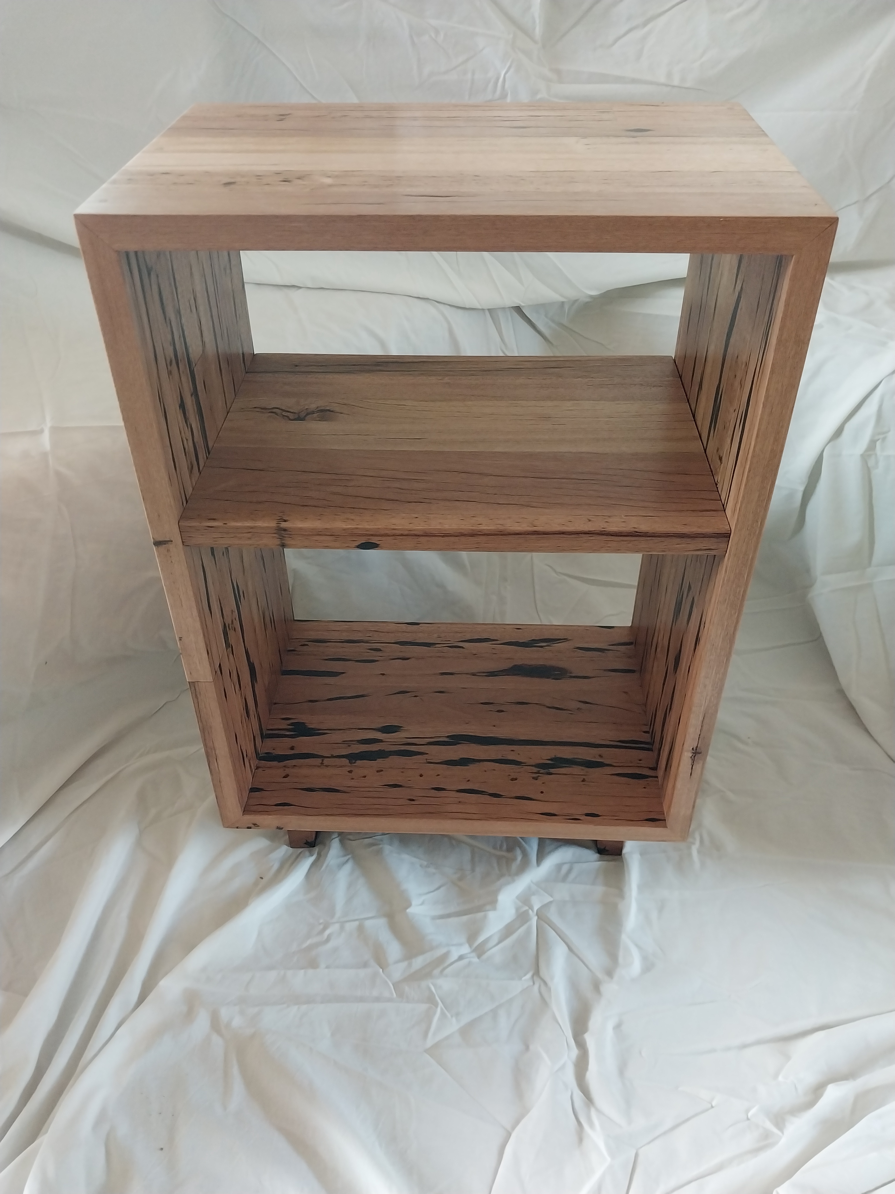 Stylish Bedside Table and Bookcase Crafted from Reclaimed Timber