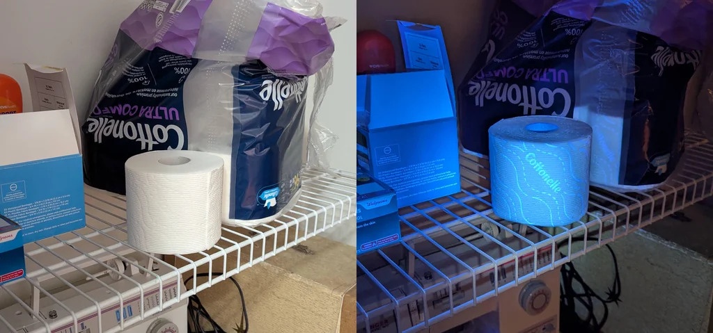The Mystery of Cottonelle: Counterfeit-Resistant Toilet Paper that Glows Under UV Light
