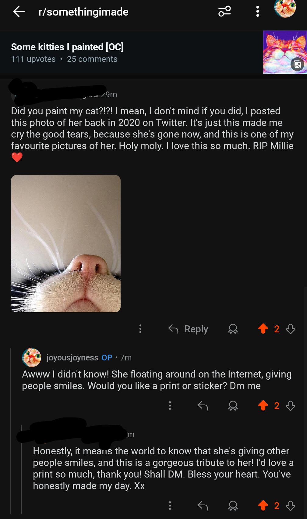 Serendipity Strikes: I Painted a Random Kitty and Her Owner Found Me! Sending a Free Copy!