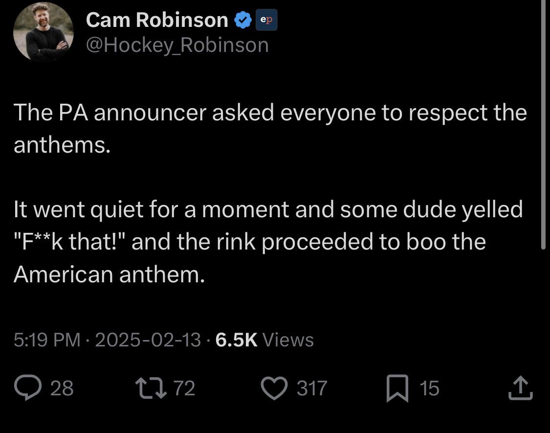 During the anthem, the PA announcer urged respect, but one guy shouted 'Forget that!' and the crowd erupted in boos for the American anthem.