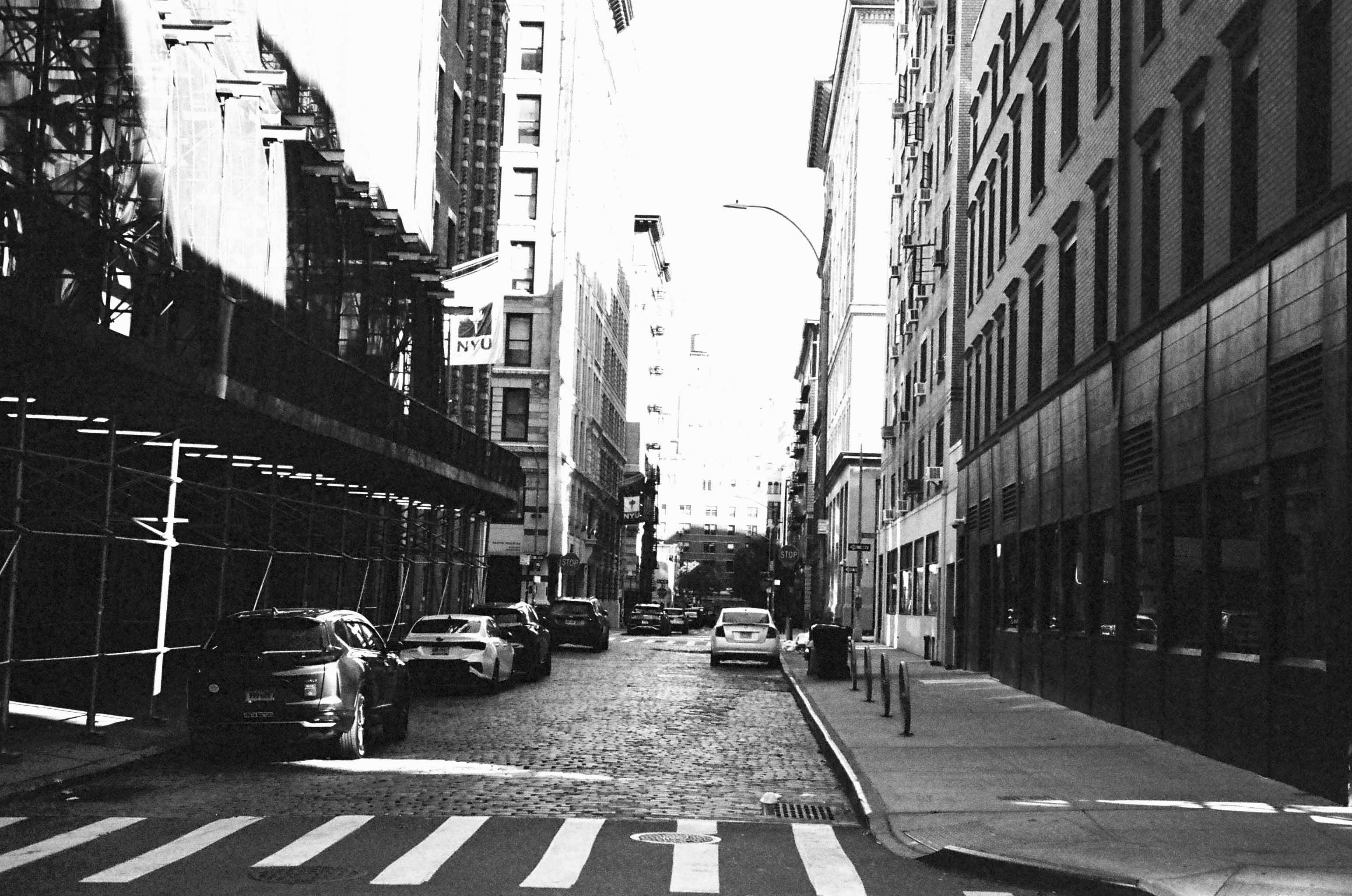 Capturing NYC's Essence: Village and Washington Square in B&W