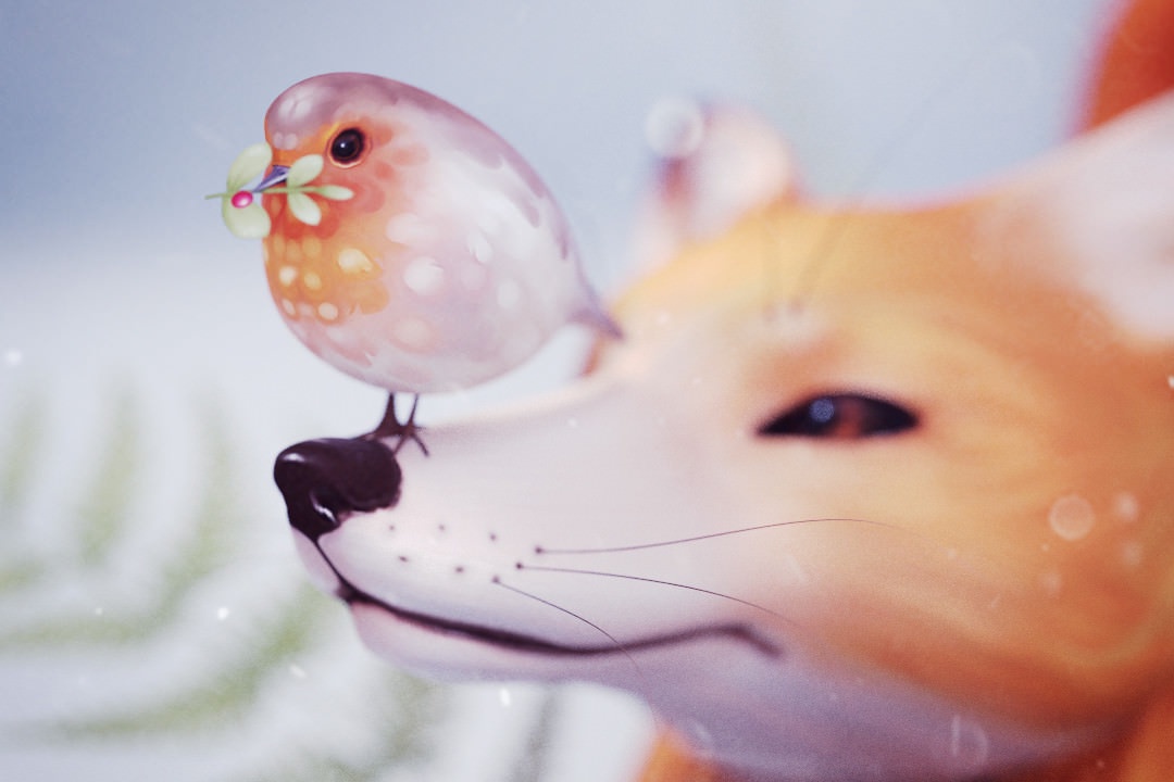 Adorable wintery foxes created in Blender—check out the source below!