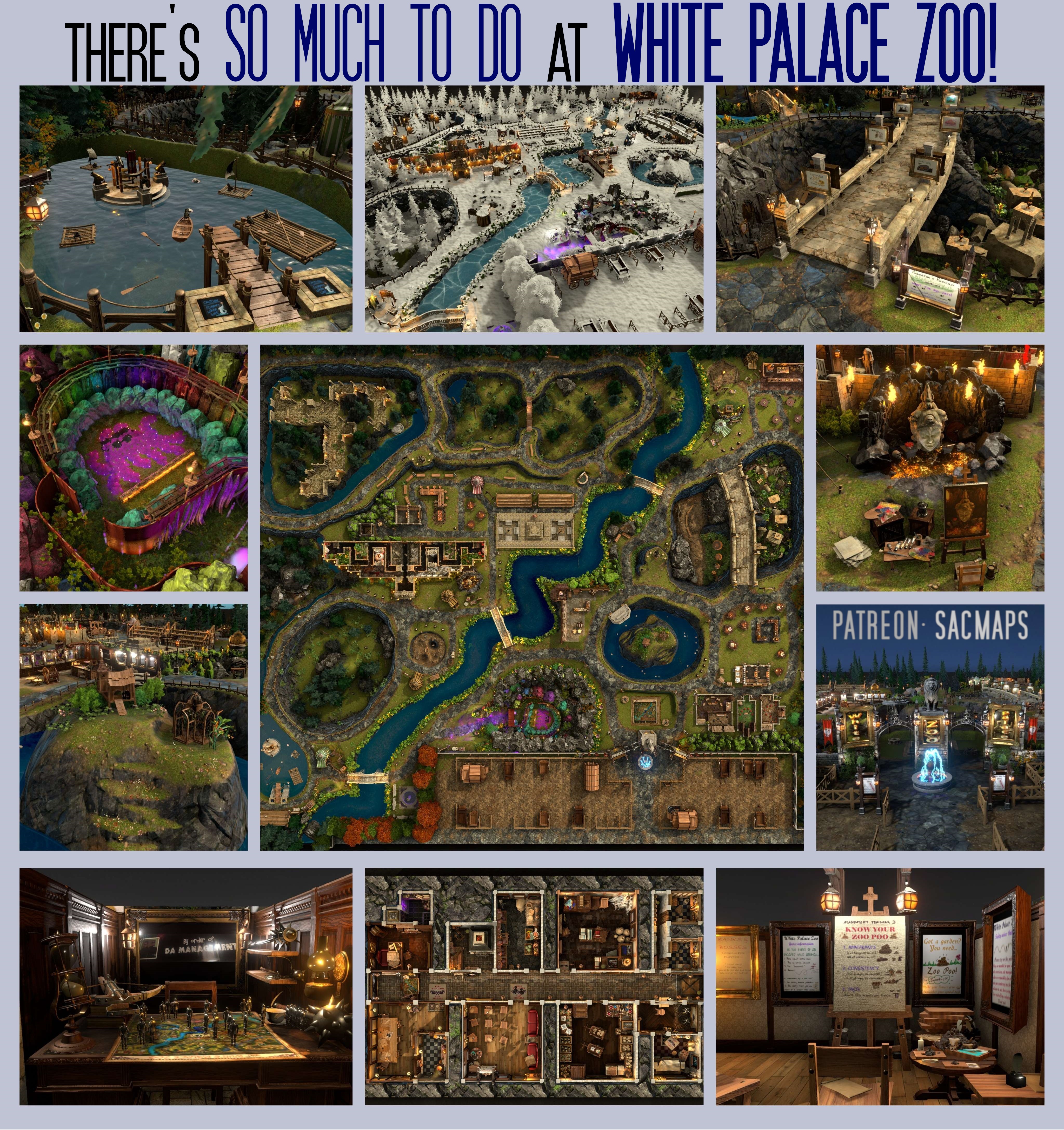 Explore the WHITE PALACE ZOO: Free DnD and TTRPG Maps Await!