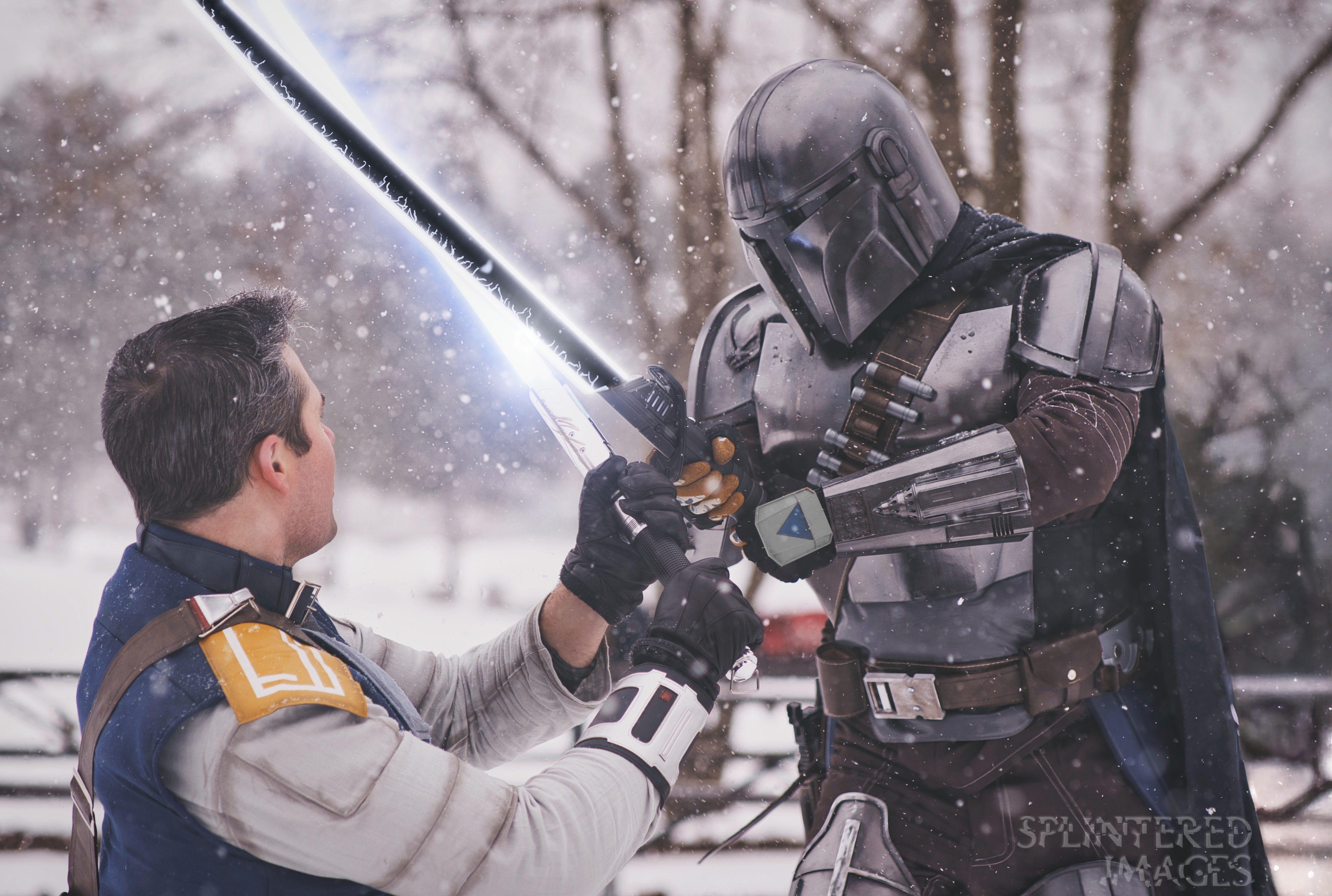 Epic Showdown: Mandalorian vs Cal Kestis Winter Cosplay