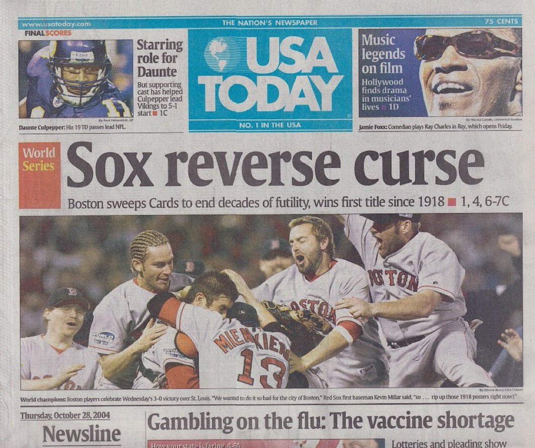 A Historic Moment: The Boston Red Sox Win the World Series After 86 Years on October 27, 2004