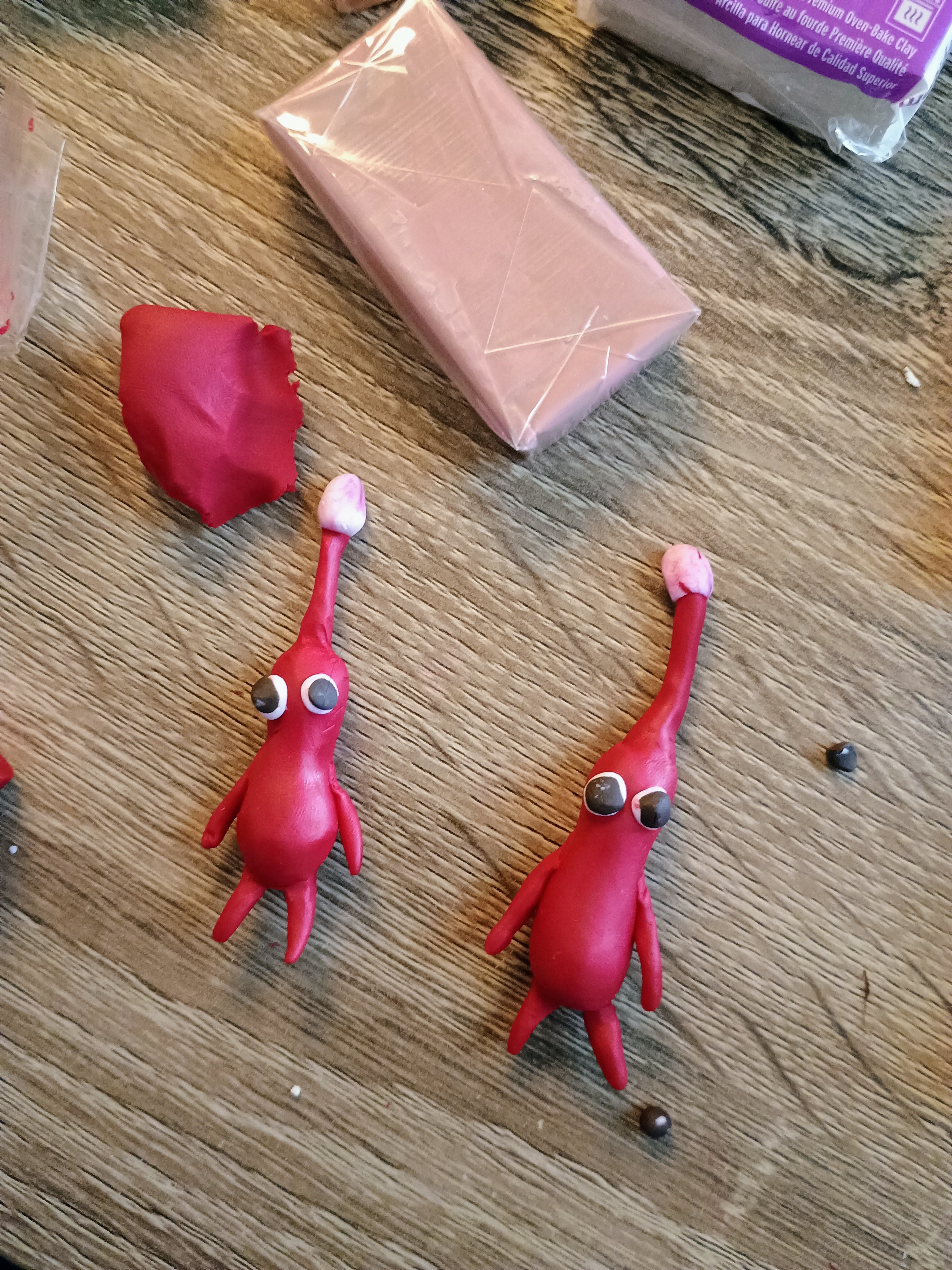 Before the Oven: Sculpey Pikmin in Progress