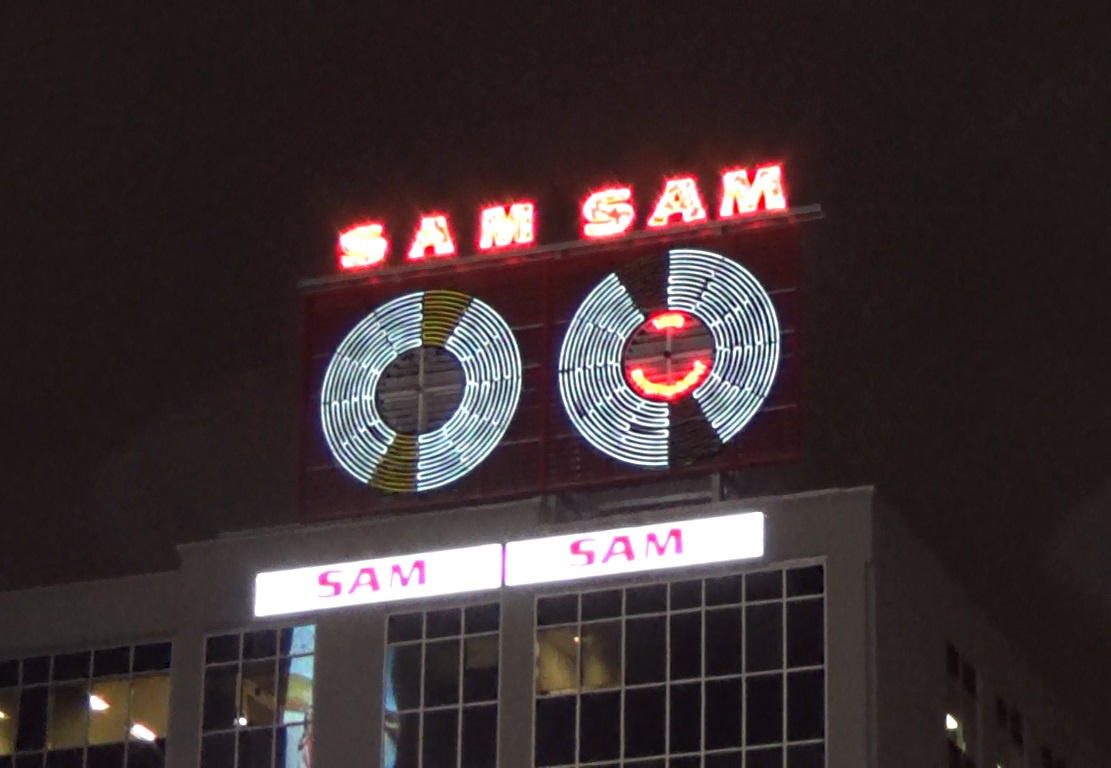 The Legendary Sam the Record Man Neon Signs at Yonge-Dundas Square