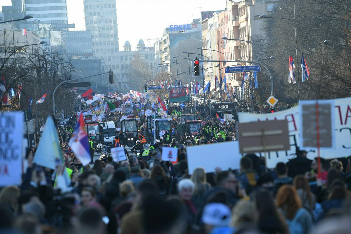 Mass protests erupt in Serbia.