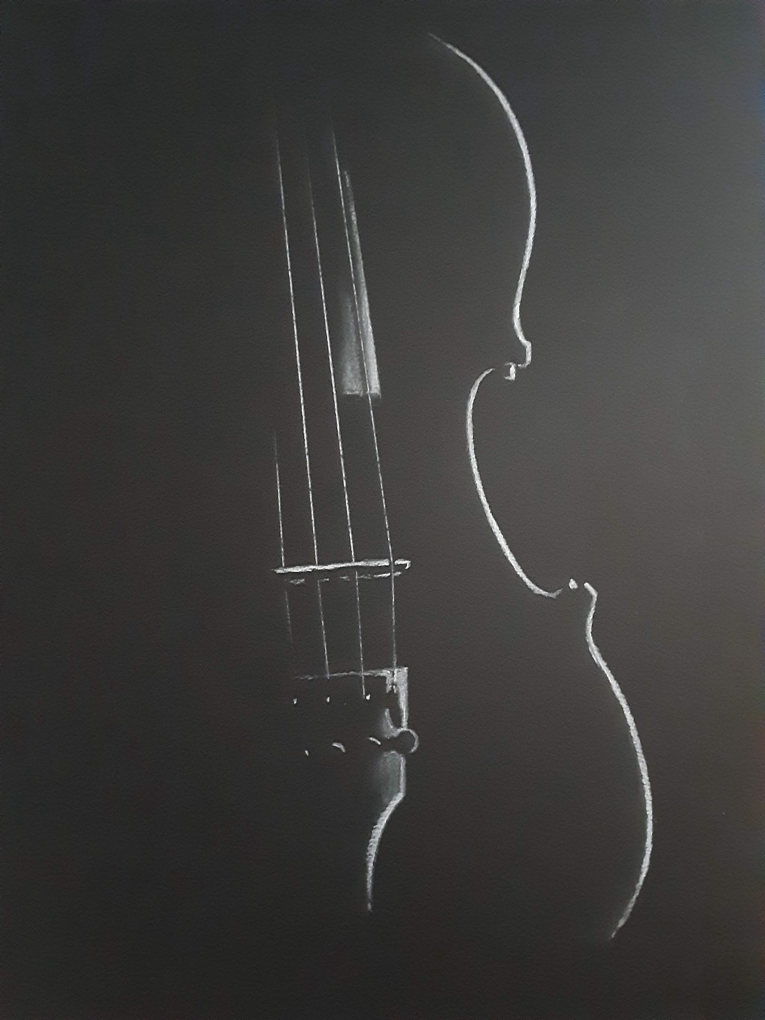 A Beautiful Pastel Representation of a String Instrument