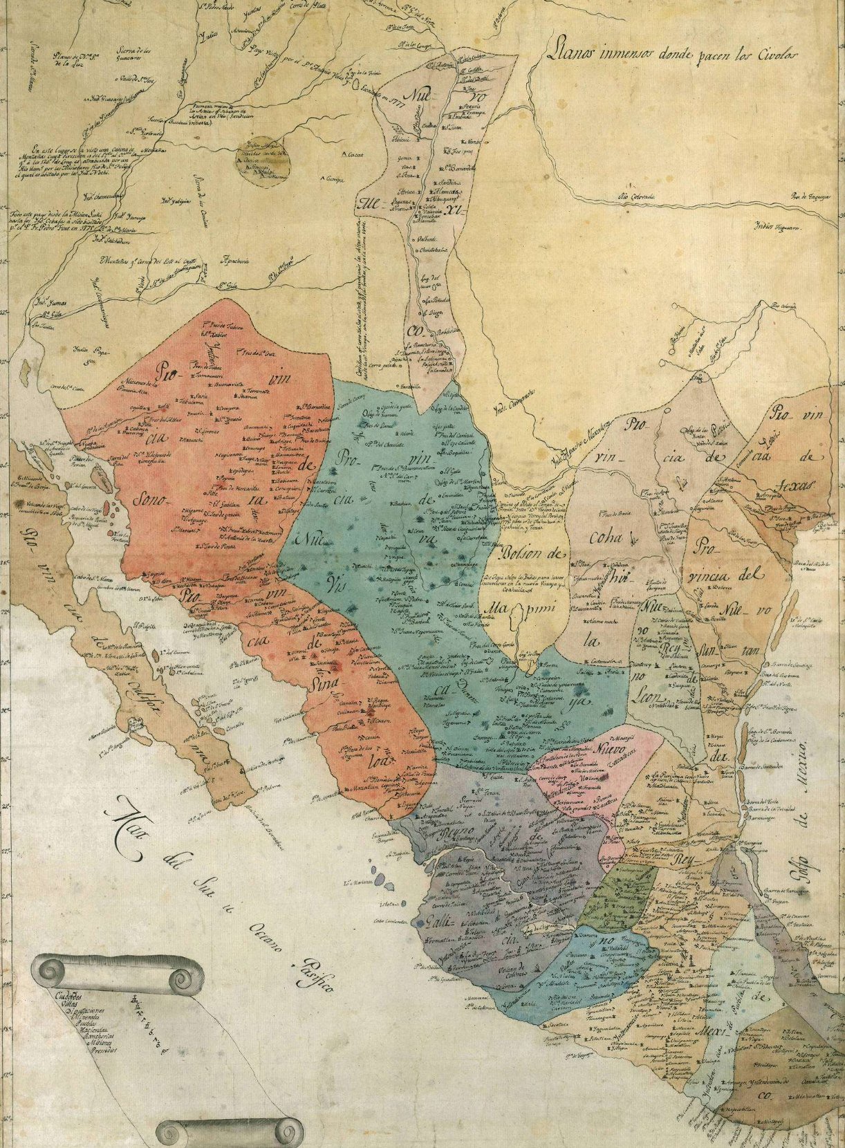 Exploring an Old Map of New Spain's Northern Frontier from the 1800s