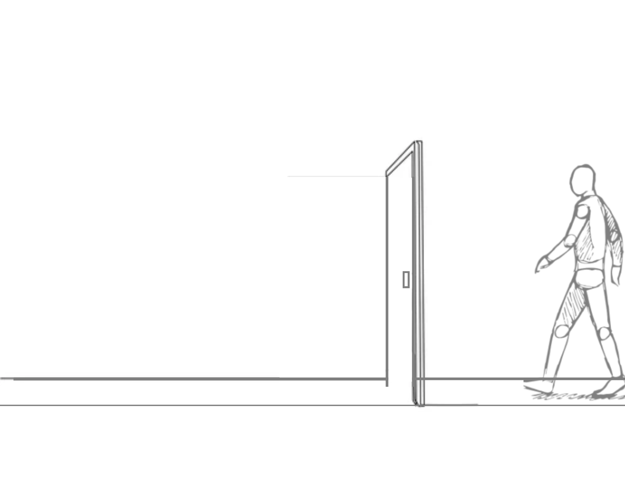 A Man's Journey: Walking a Bicycle Through a Door