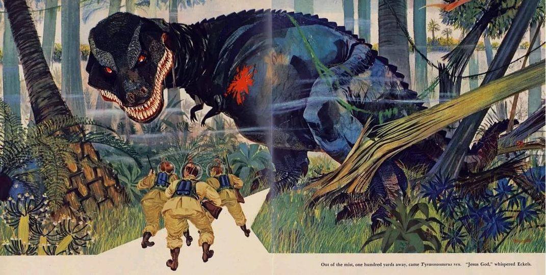 Franz Altschuler's Stunning Illustration of Ray Bradbury's 'A Sound of Thunder' for Playboy, June 1956