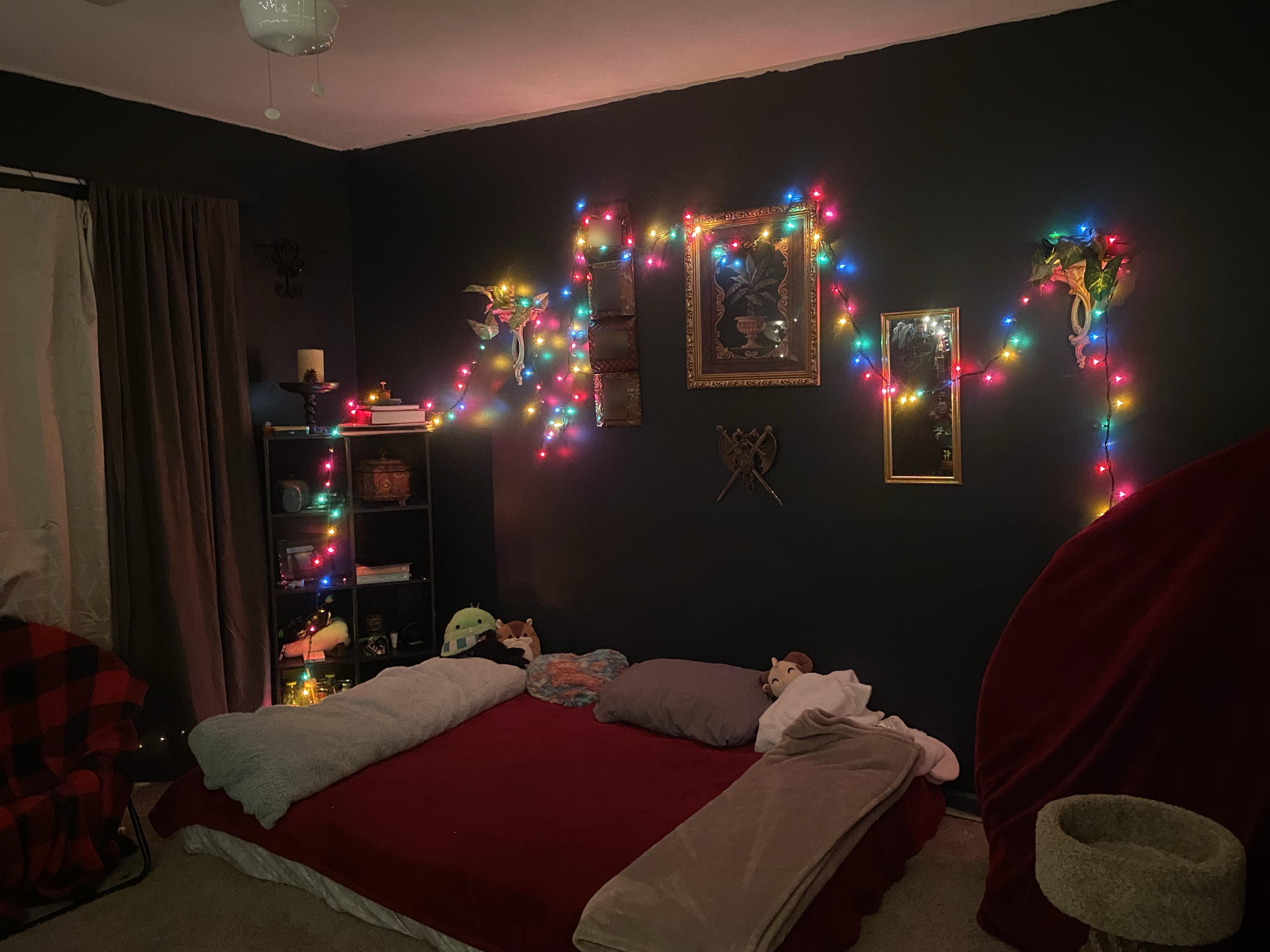 Mr. Schlatt's cozy bedroom setup.