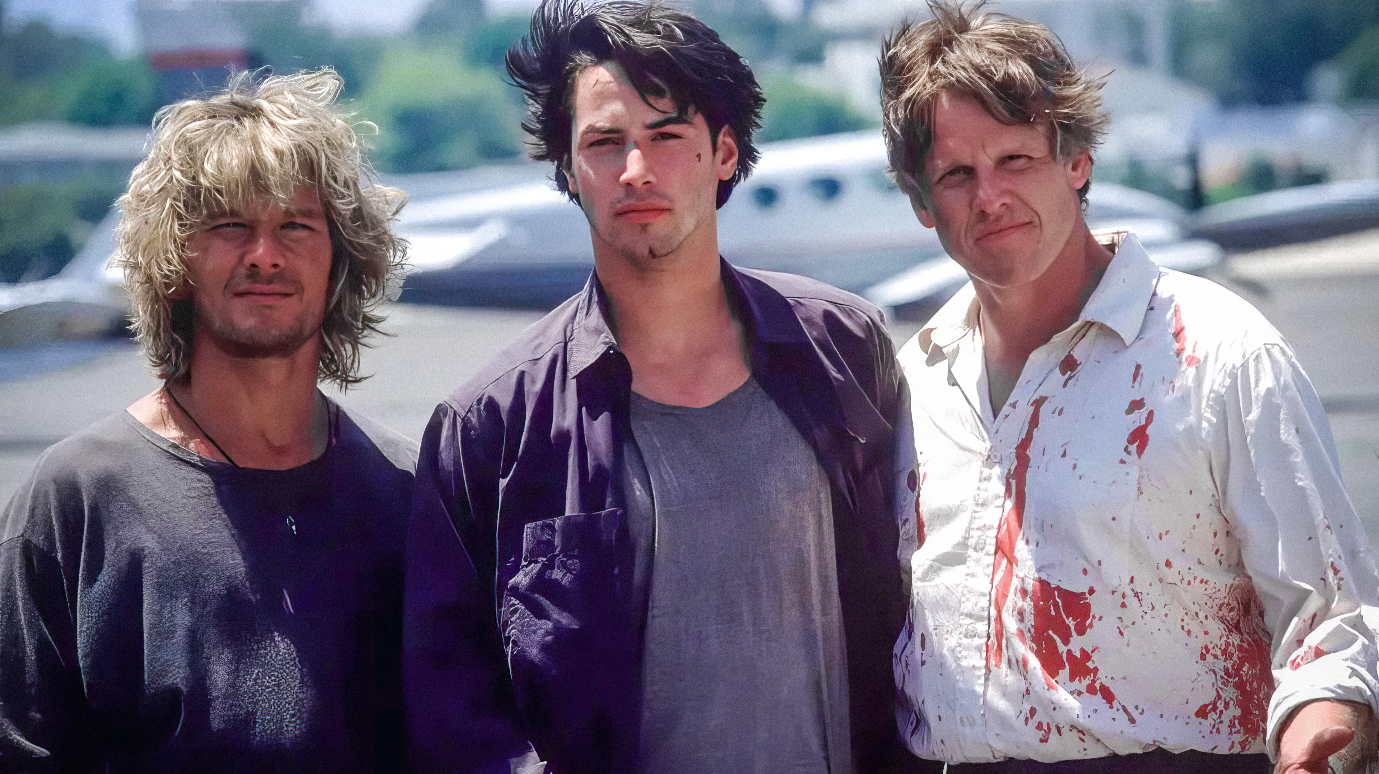 Behind the Scenes with Patrick Swayze, Keanu Reeves, and Gary Busey in Point Break (1991)