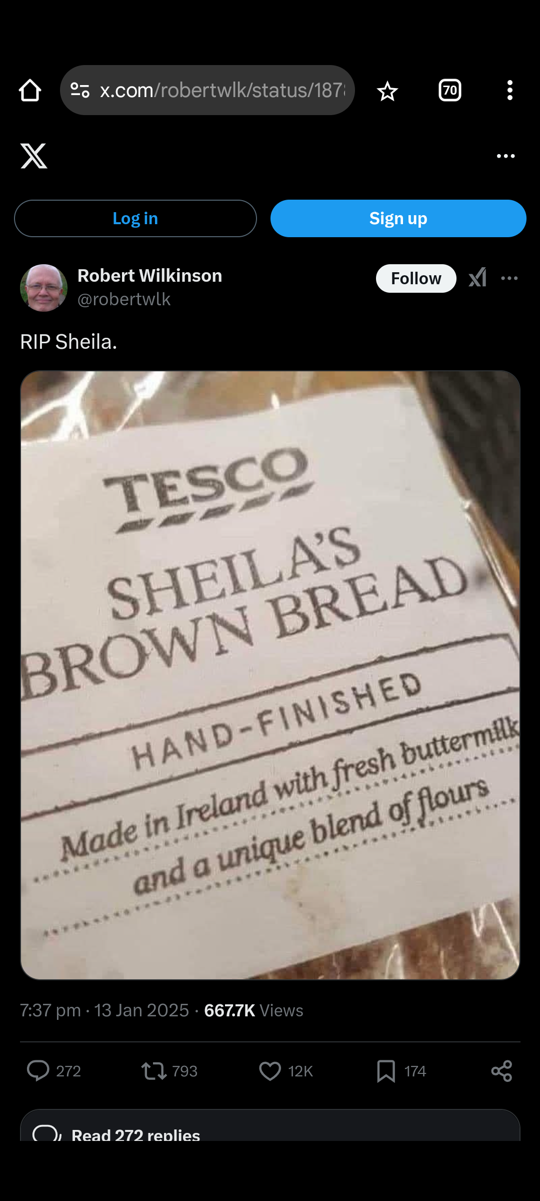 In loving memory of Sheila: Gone but not forgotten.