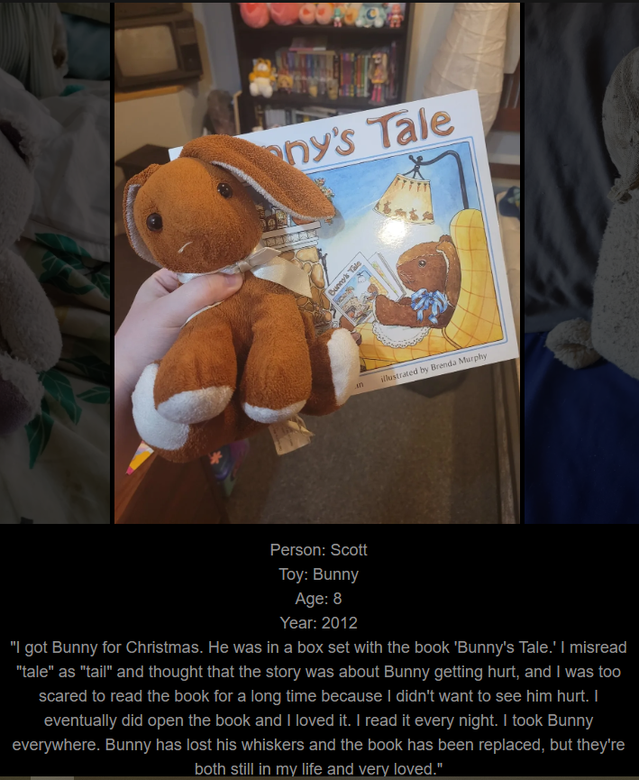 Day 761: Join Me on My Website Celebrating Childhood Toys - Meet Bunny, Our Newest Addition!