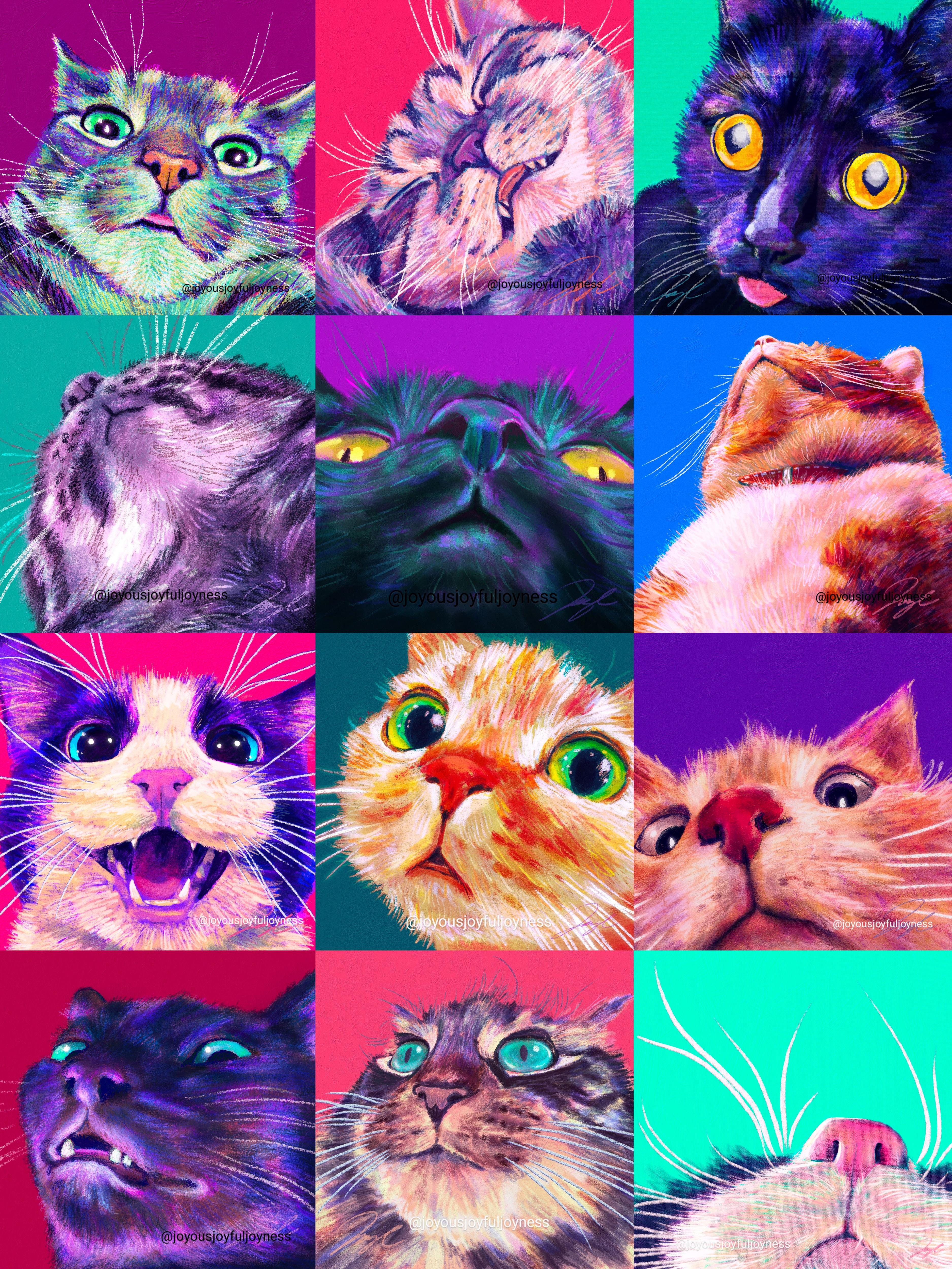 Creating Art: I Painted 12 Cats in 18 Days! Check Out My Close Encounters Collection - More to Come! [OC]