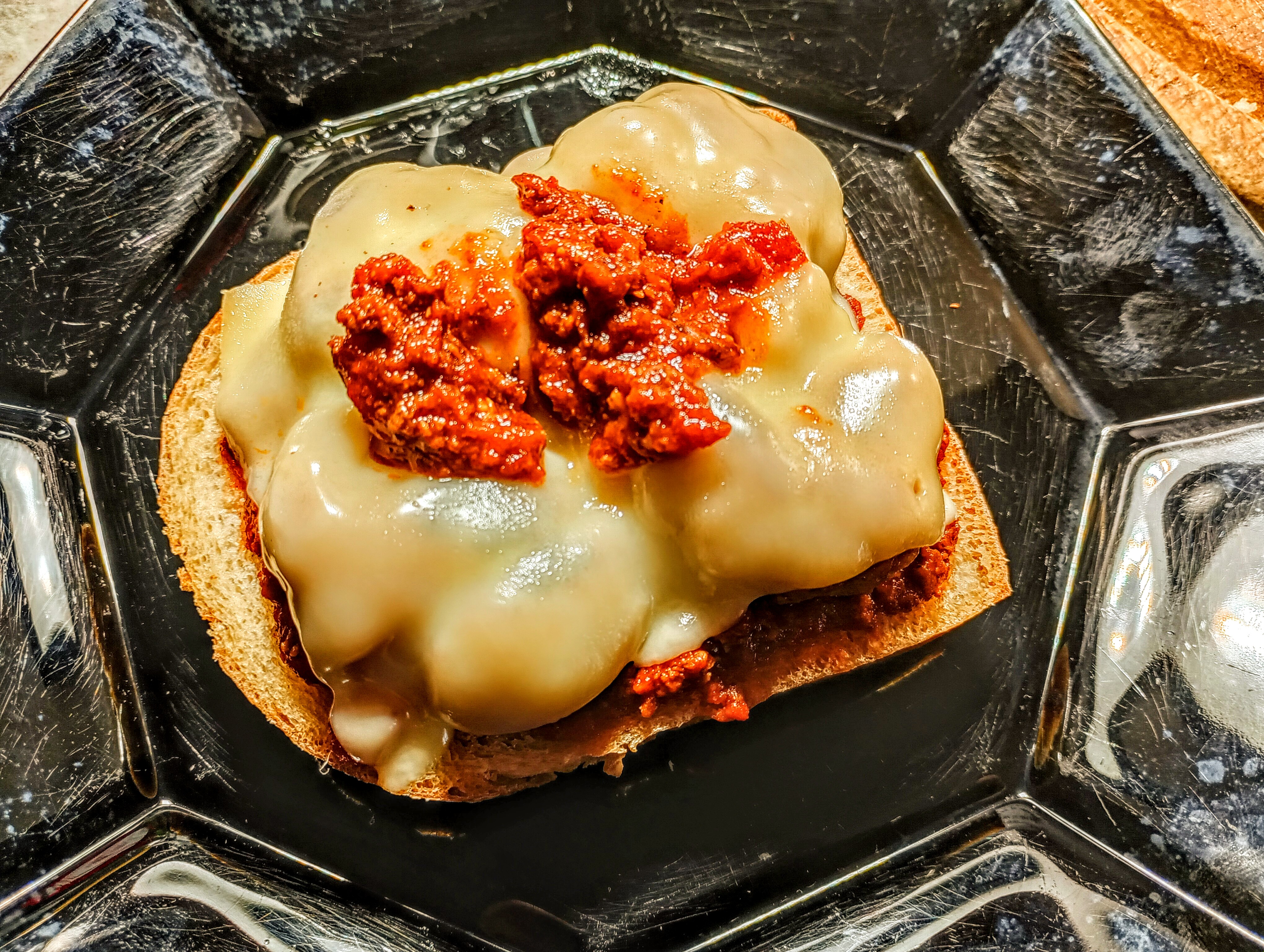 Indulge in a Delicious Meat Bolognese and Meatballs Sandwich on Artisan Bread