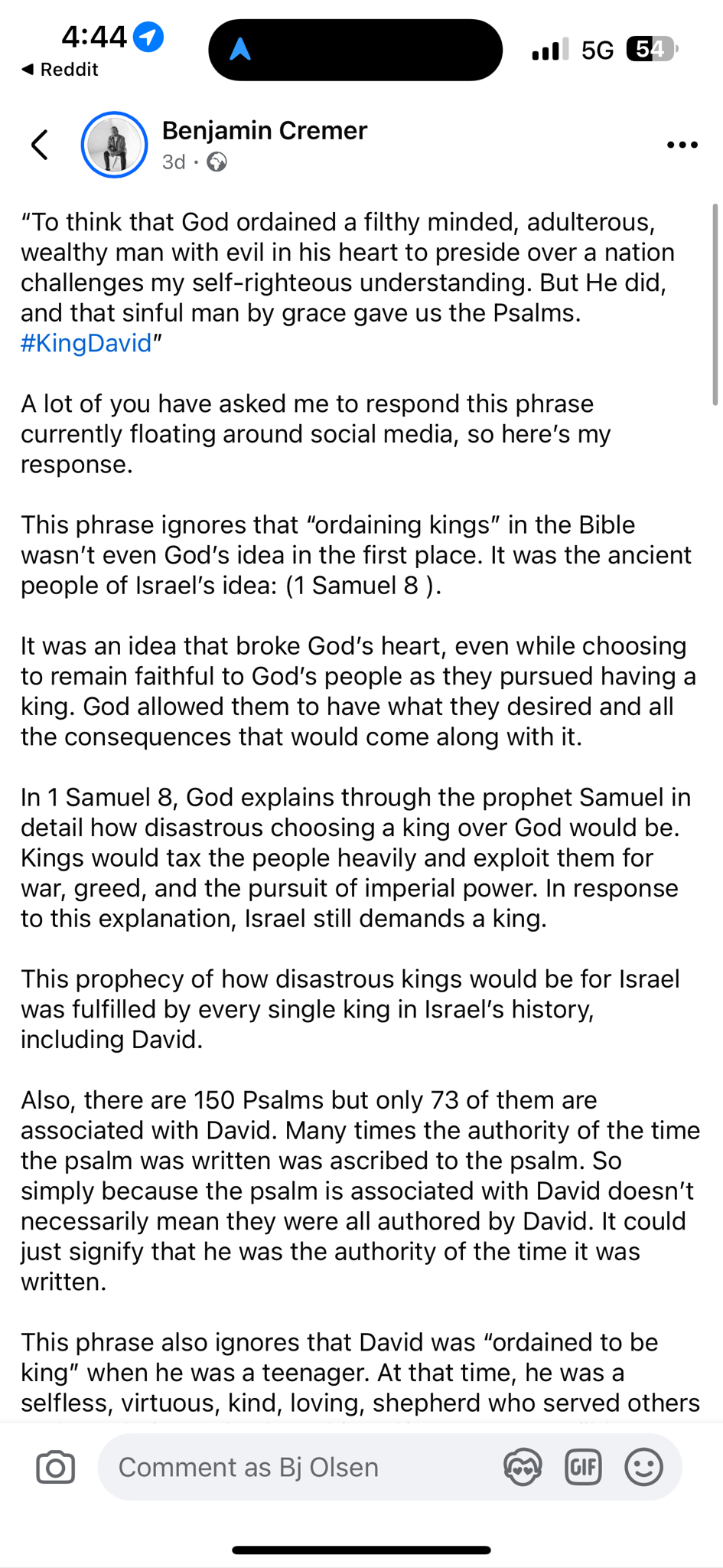 Benjamin Cremer and the legendary #KingDavid