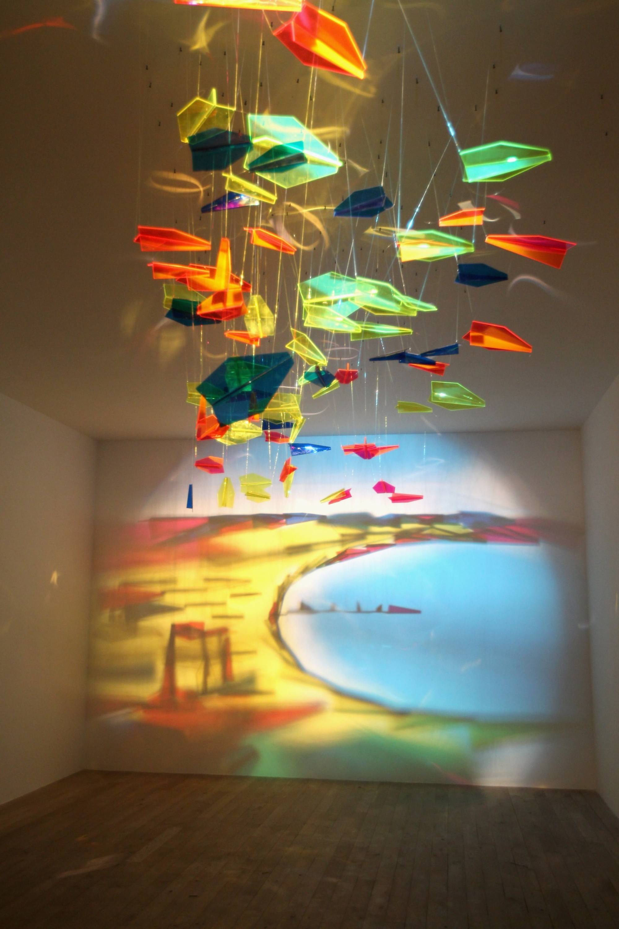 Art Created with Colorful Plexiglass Airplanes