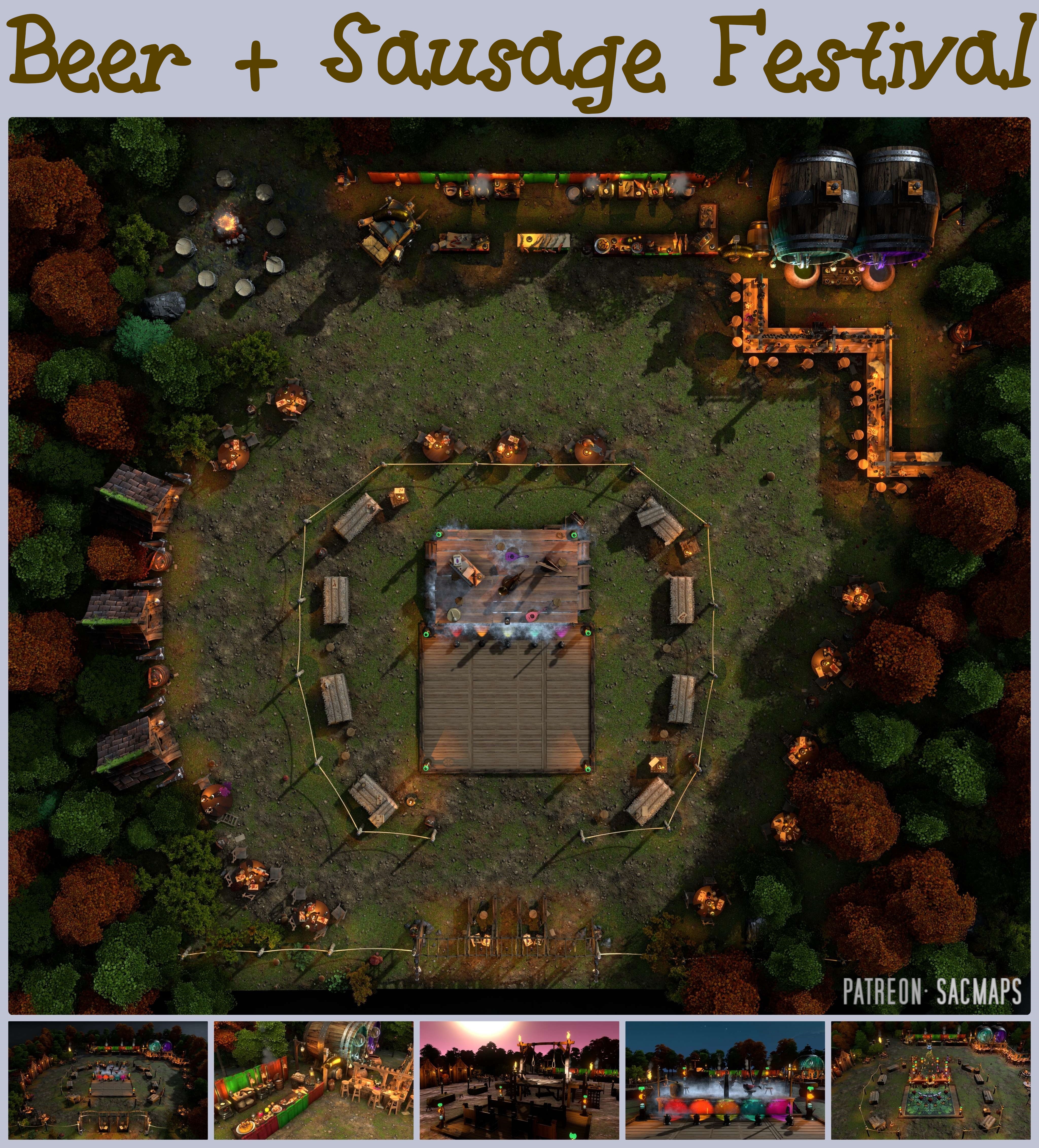 Join the Beer & Sausage Festival: Free DnD and TTRPG Maps Await!