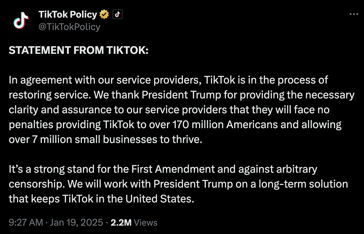 TikTok Makes Its Comeback!