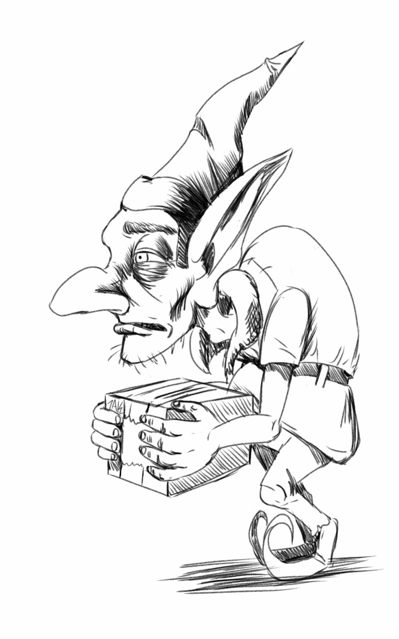 Daily Sketch: The Stressed Elf Struggles