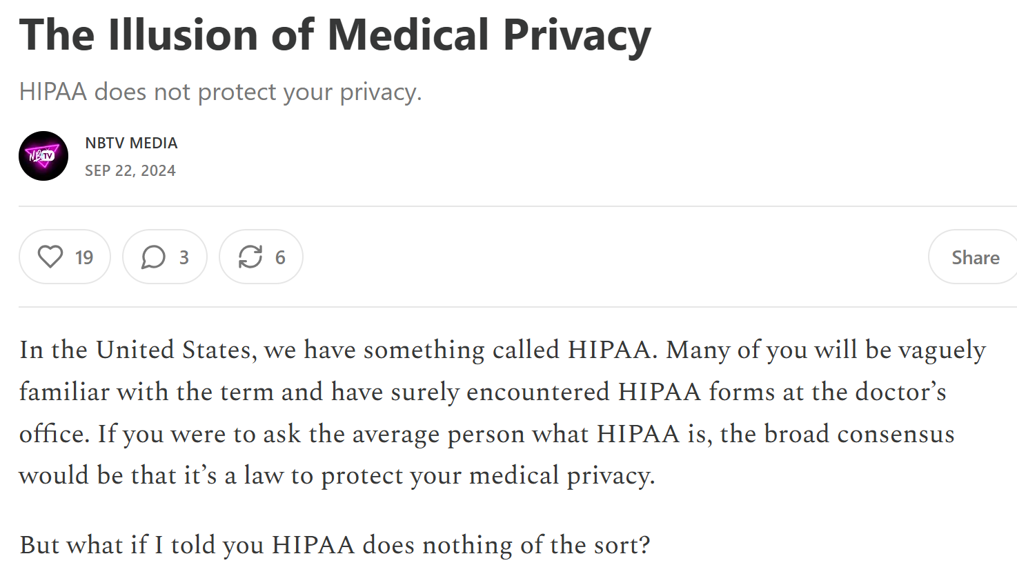 Unpacking the Myth of Privacy: How HIPAA Really Facilitates Data Sharing