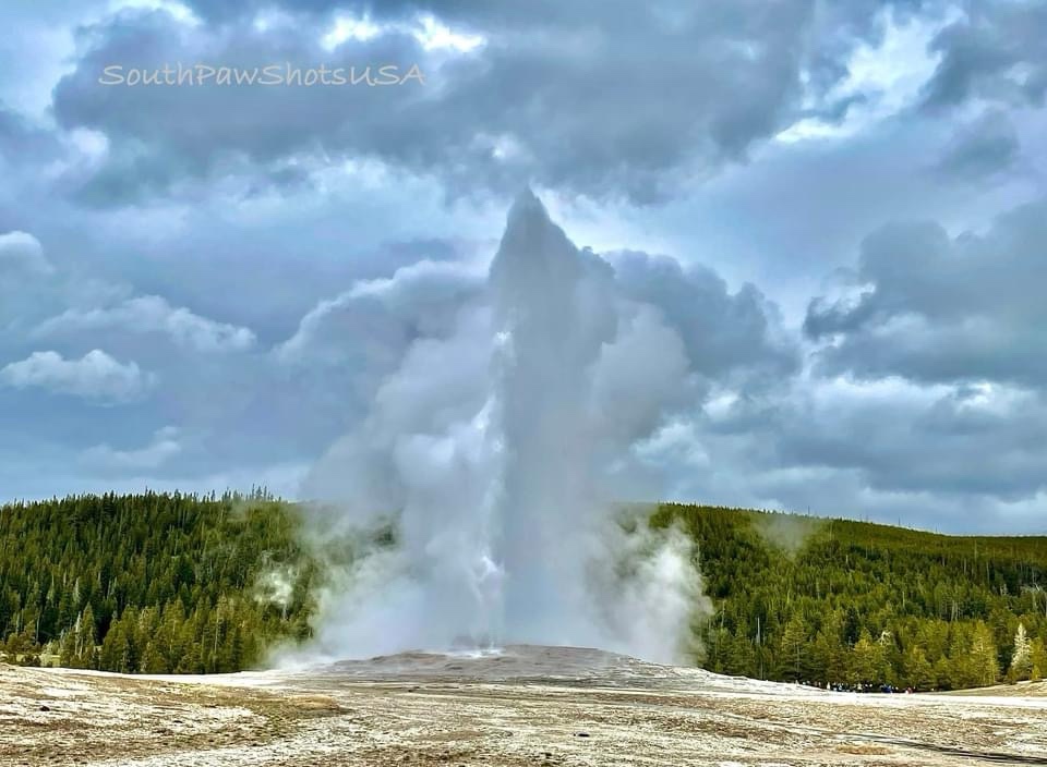 The Majestic Eruption of Old Faithful Geyser