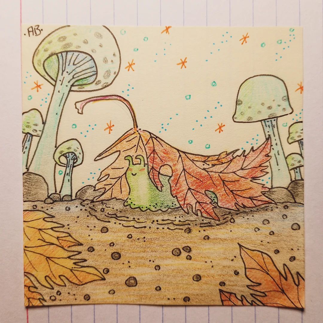Wishing you a spooky Halloween with my slug drawing!