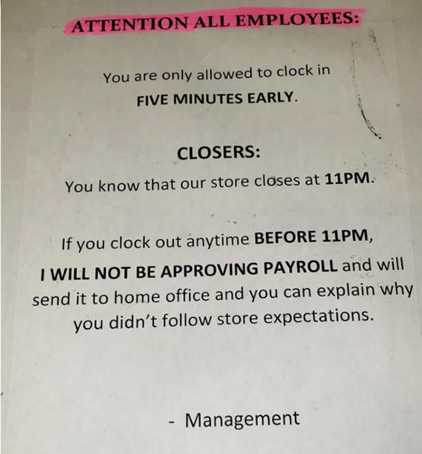 And They Wonder Why Employee Retention Is So Low???