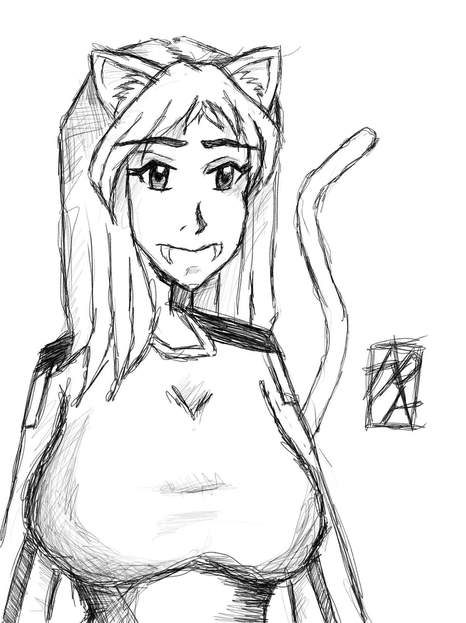 Day 206: Still drawing voluptuous catgirls in search of my ultimate cosplay partner