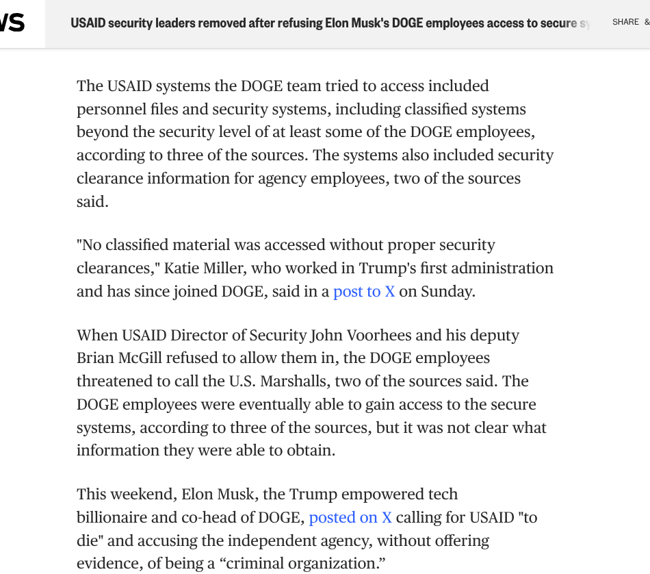 A Shocking Incident: USAID Data Snatch and Lockout #Elon