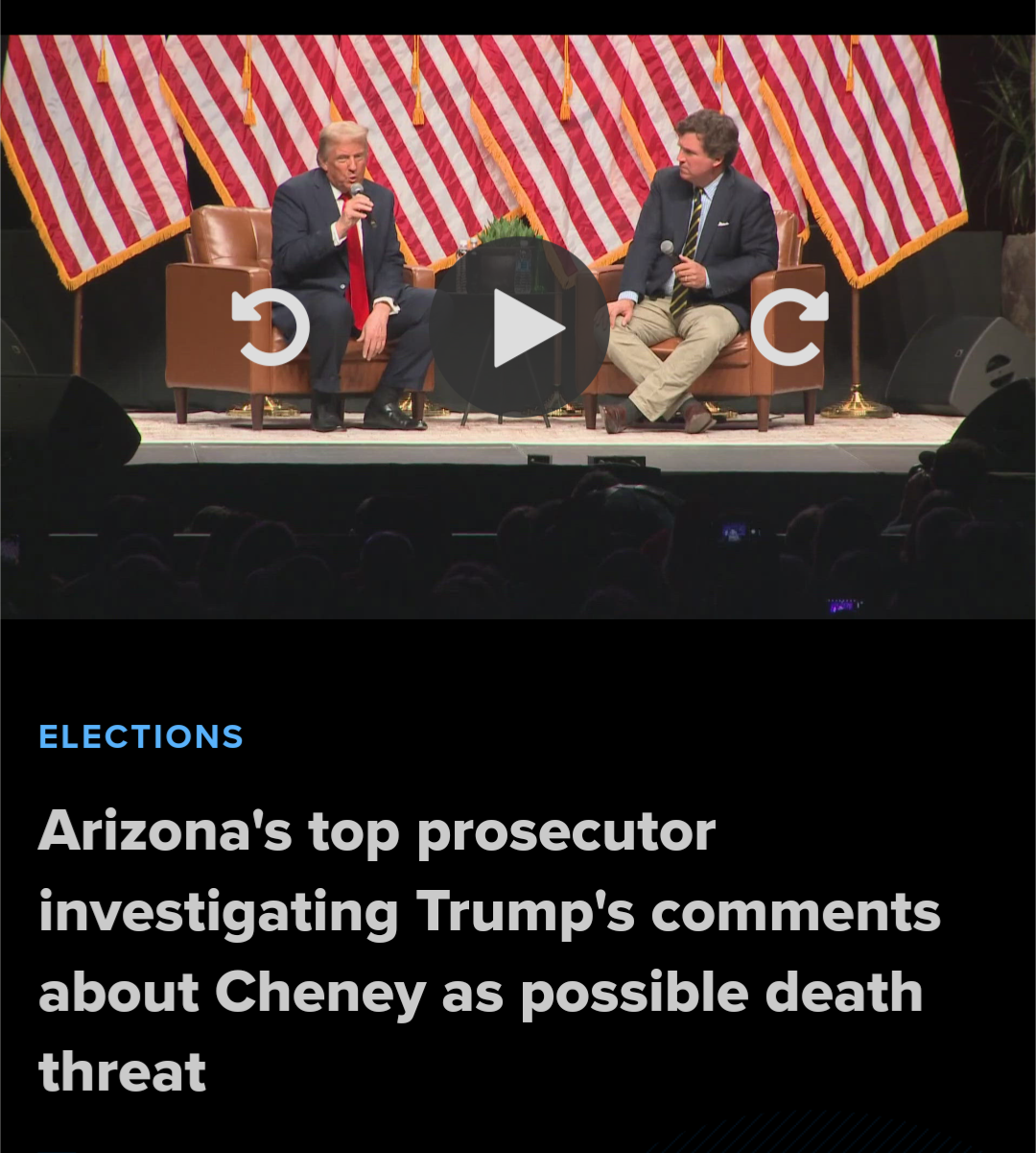 Trump Faces Investigation Over Alleged Halloween Threat to Cheney