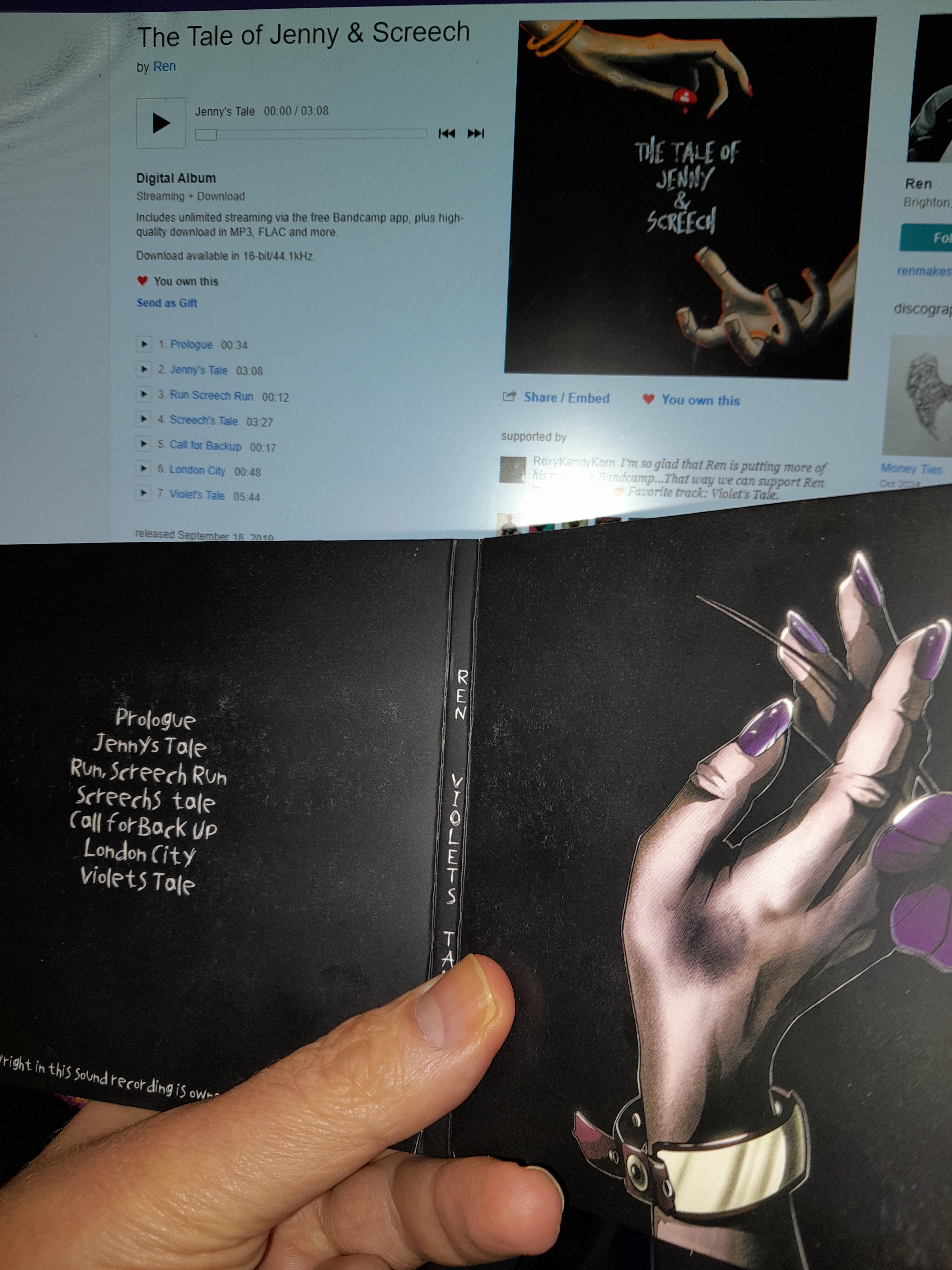 The Digital Album 'The Tale of Jenny & Screech' Contains the Same Tracks as 'Violet's Tale' CD