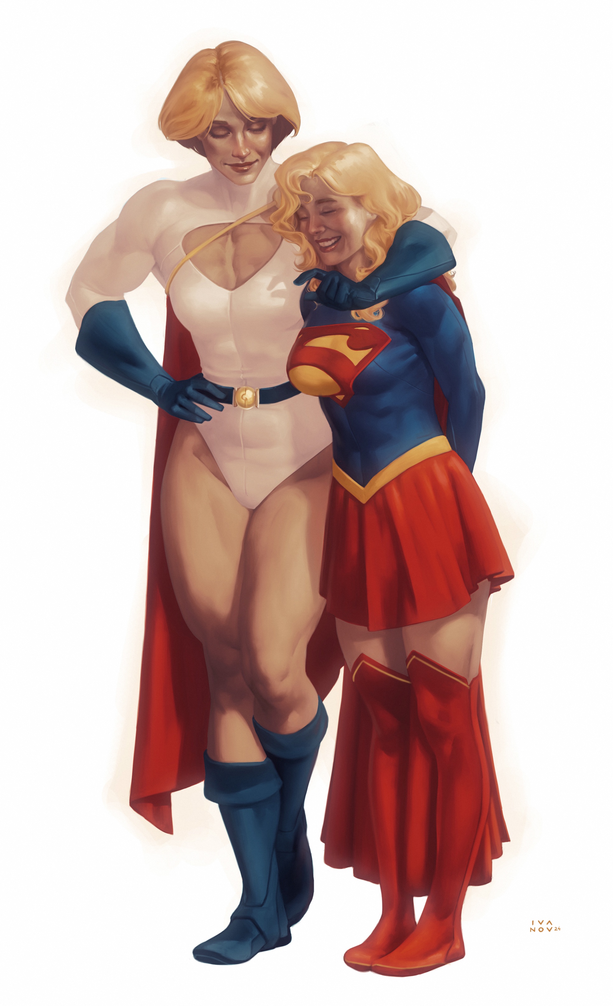 Dynamic Duo: Power Girl and Supergirl Illustrated by Dima Ivanov