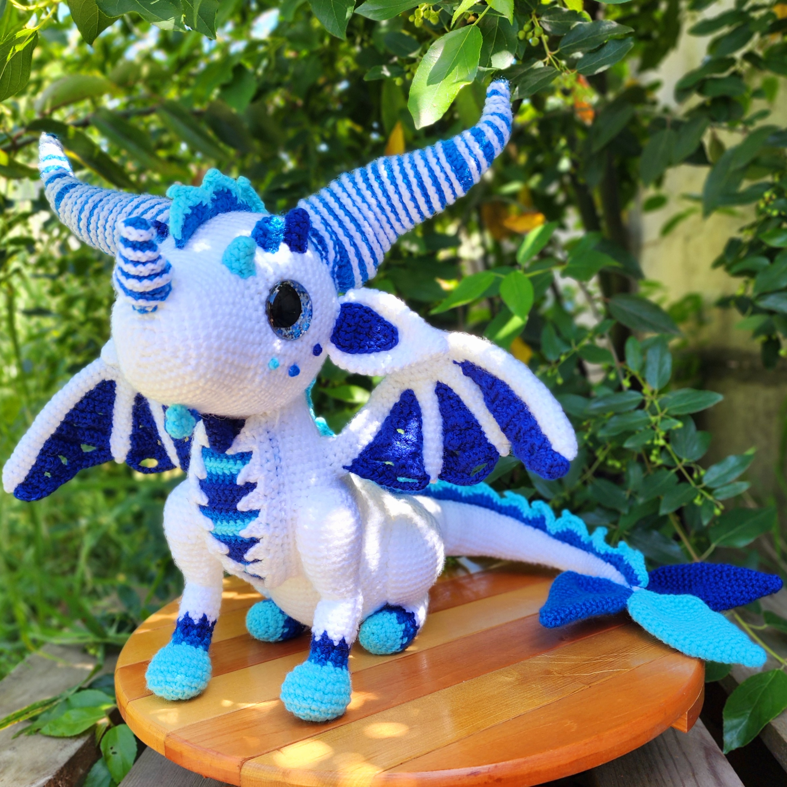 Check Out My Crocheted Ice Dragon Creation!