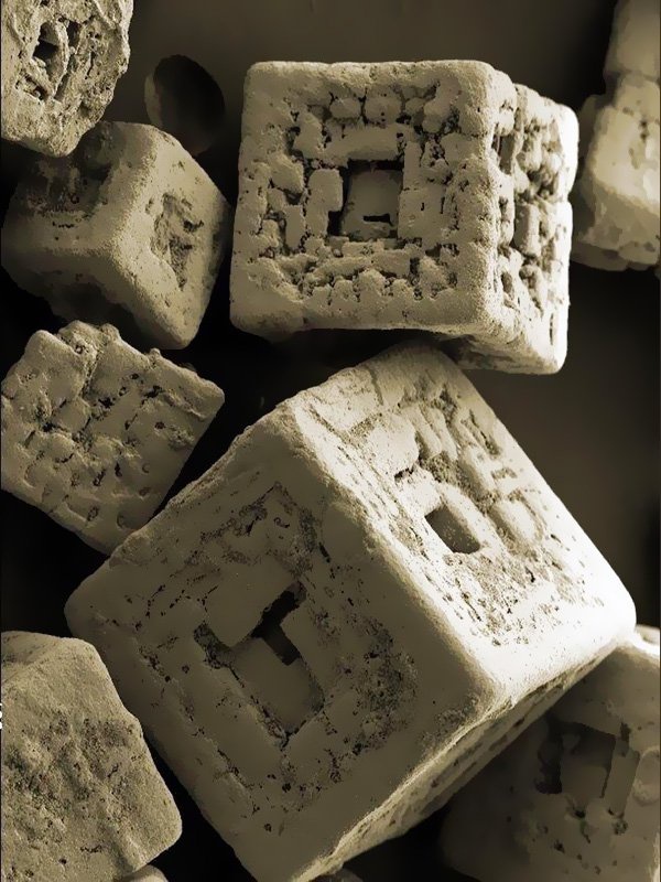 Gazing at the world through a microscope lens.