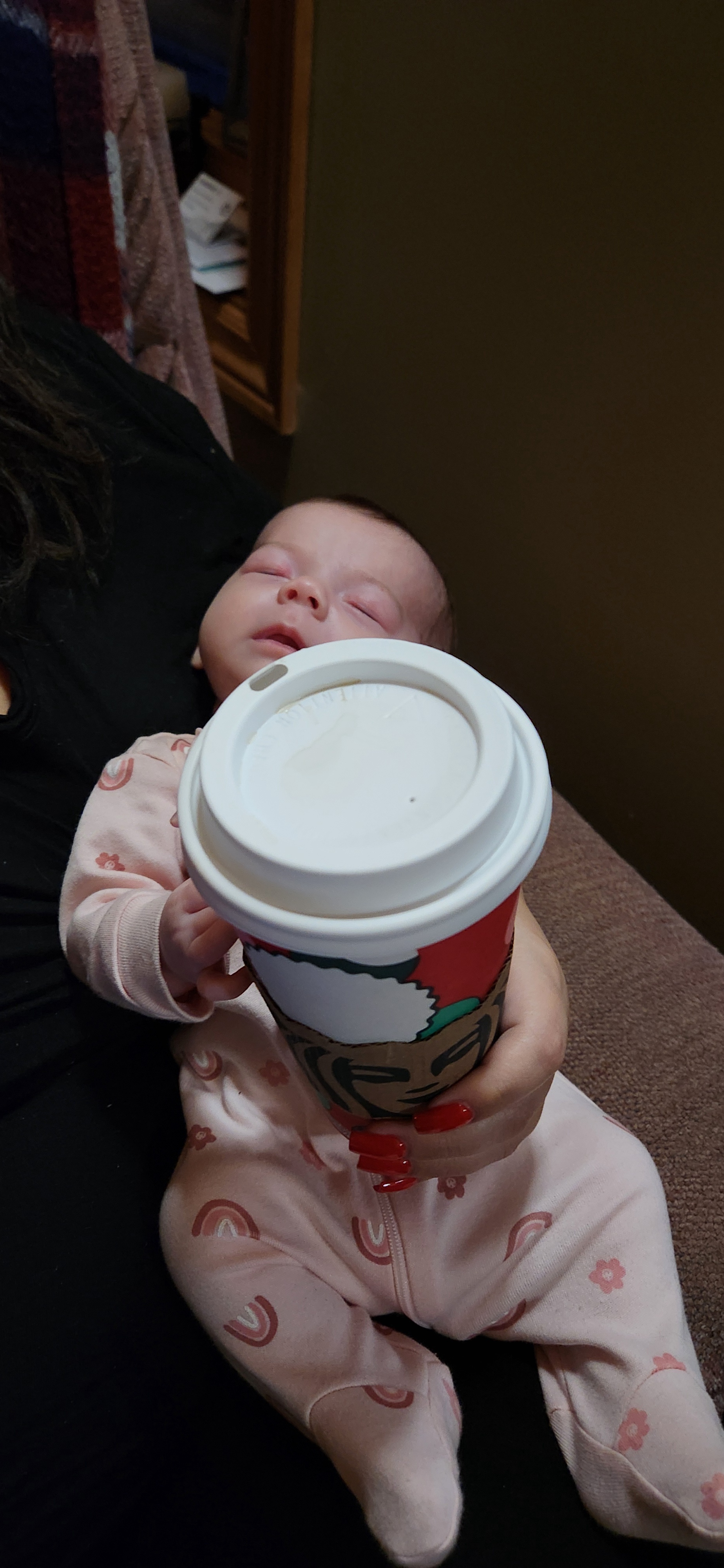 My Baby's Enormous Hand and Their Caffeine Cravings