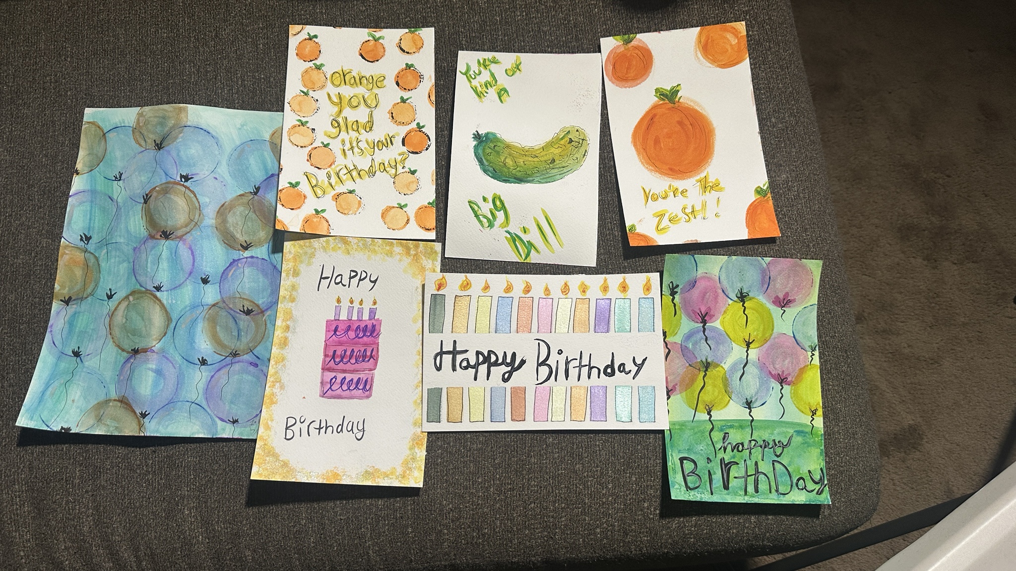 Here are some birthday cards I hand-painted! I love giving homemade gifts!